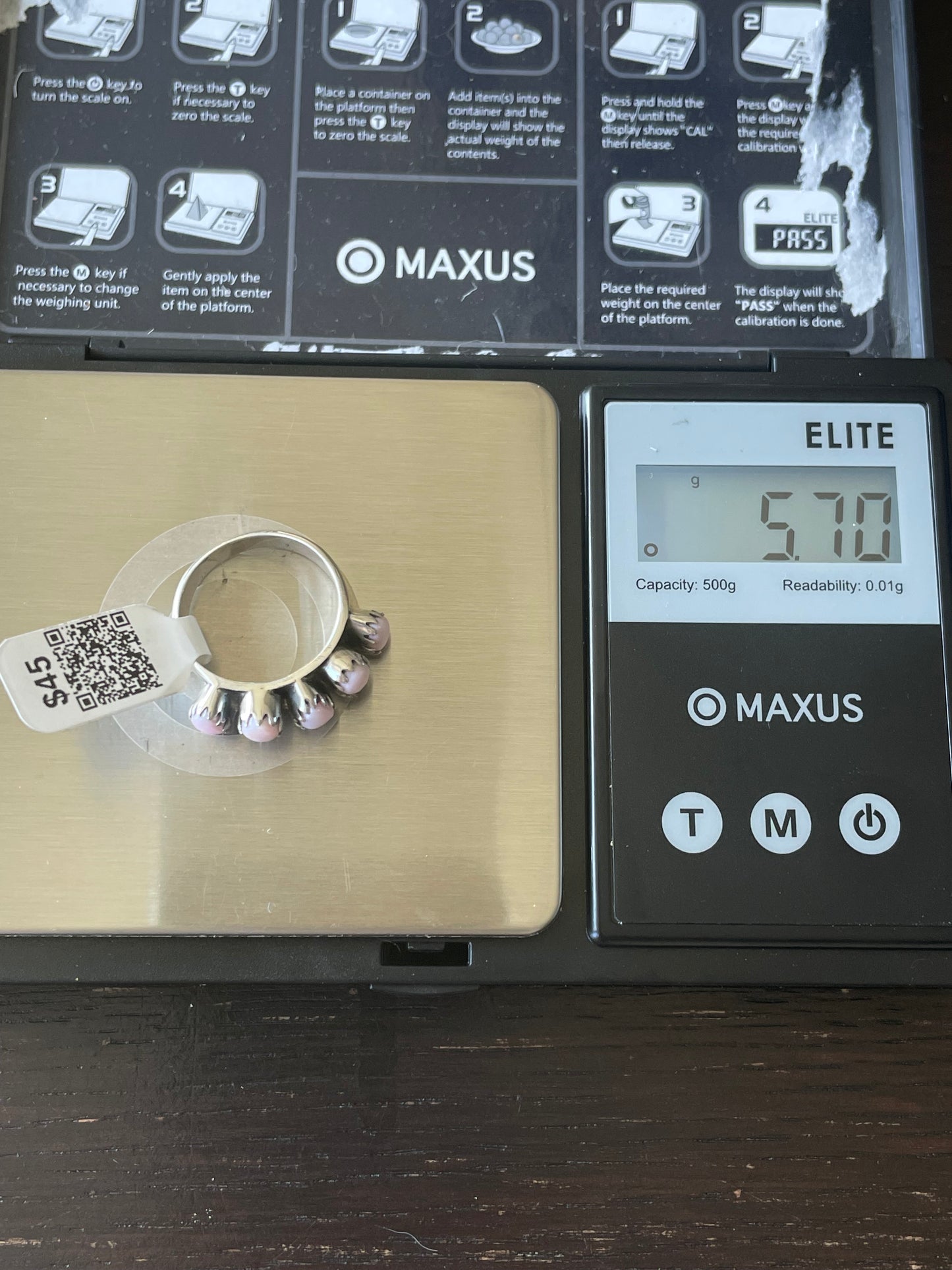 Pink Conch Ring | Sterling Silver | Size 7 | A317