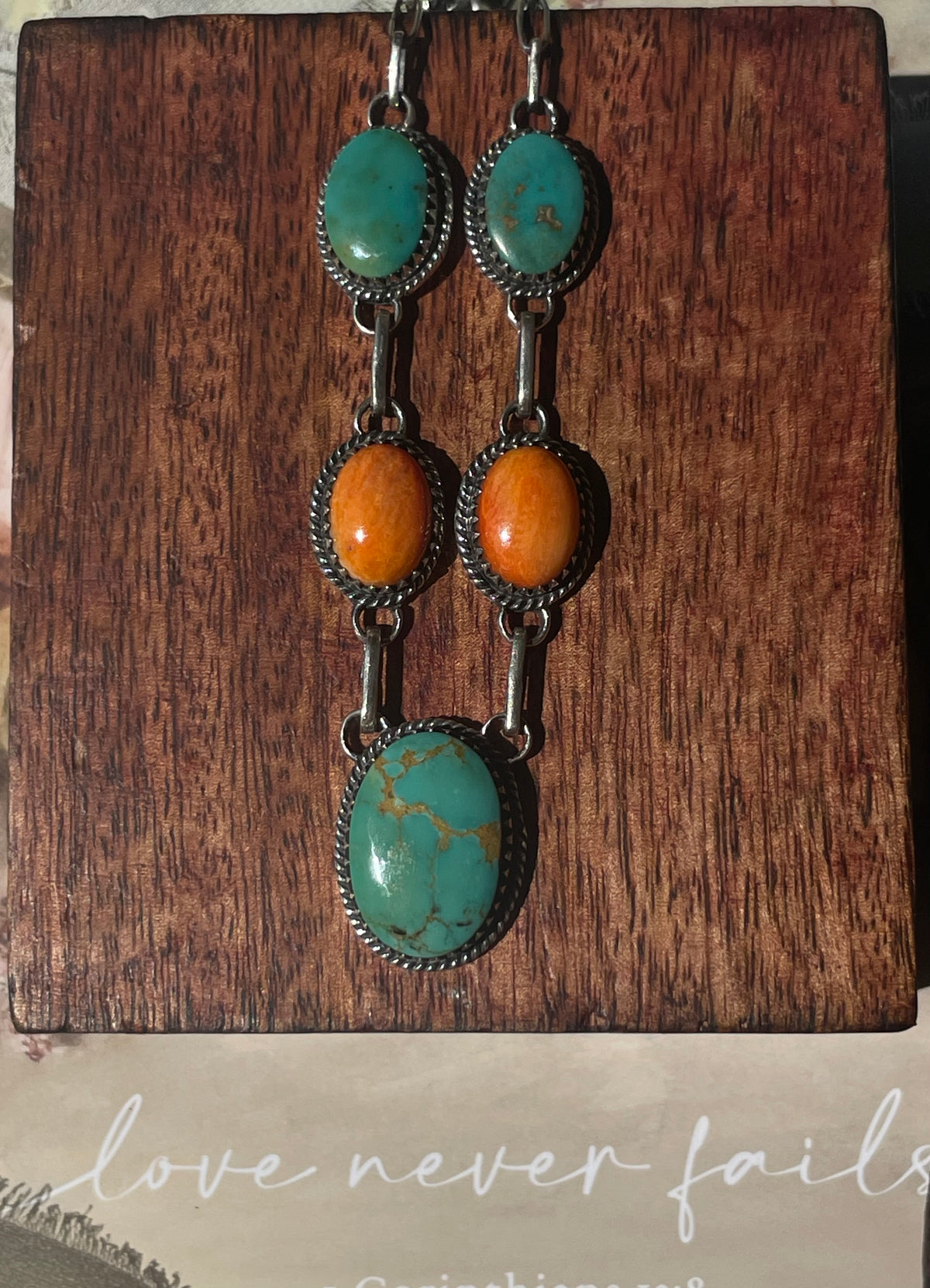 Turquoise & Spiny Oyster Necklace | 925 Sterling Silver D233