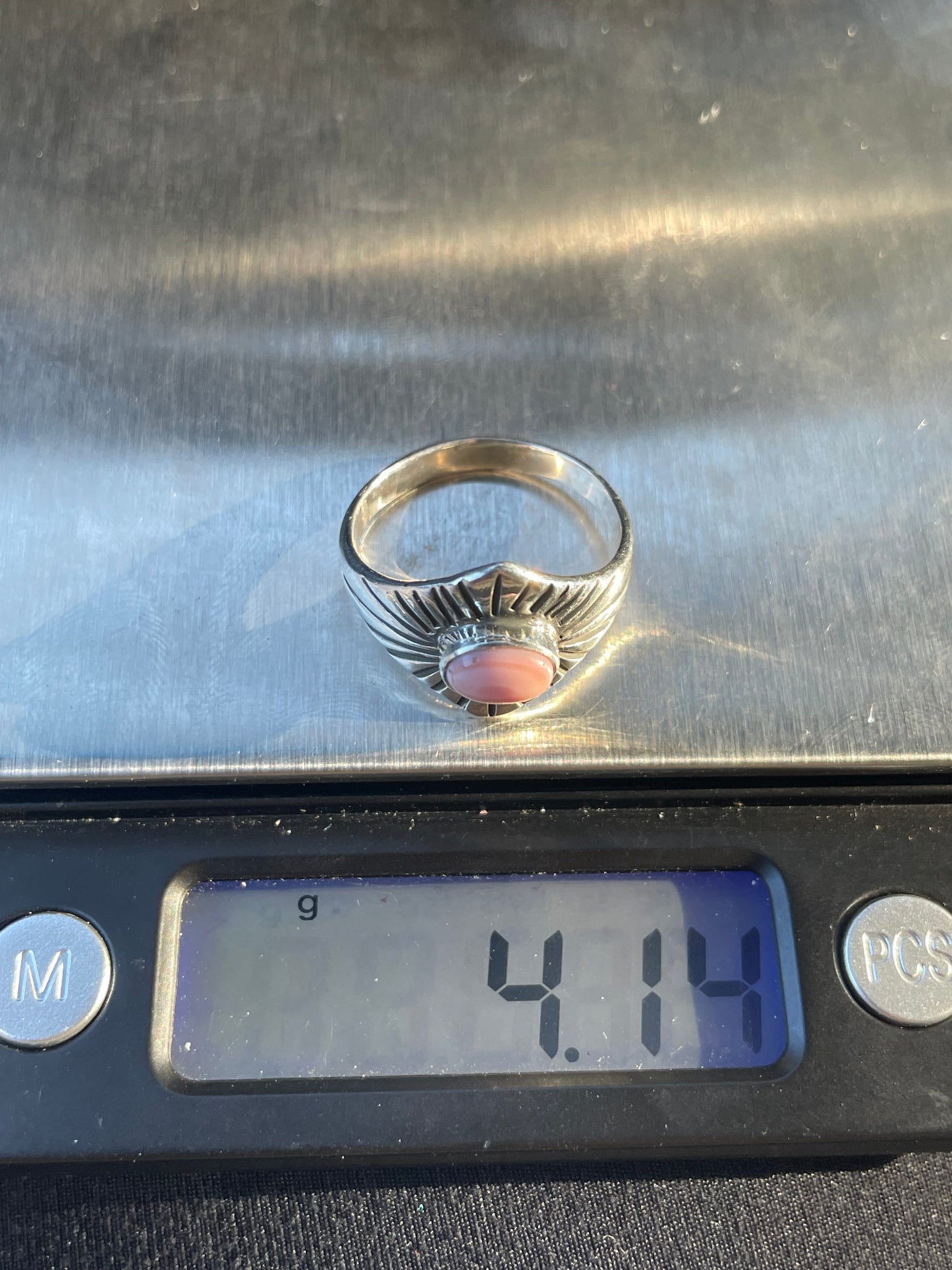 Pink Conch Ring Size 8.75 | 925 Sterling Silver Southwest B985