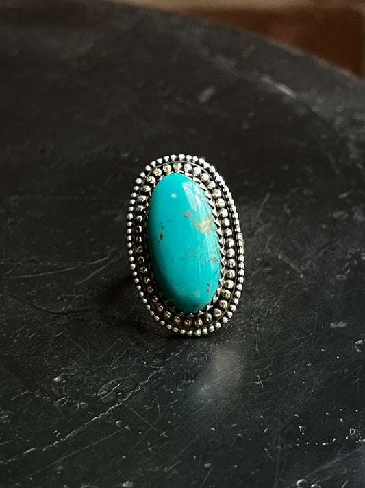 Kingman Turquoise Ring | 925 Sterling Silver | Size 6 E315