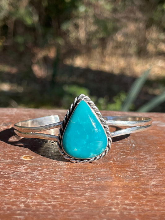Kingman Turquoise Cuff Bracelet | 925 Sterling Silver D116