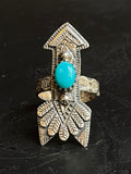 Kingman Turquoise Arrow Ring Size 6.25 | 925 Sterling Silver G506