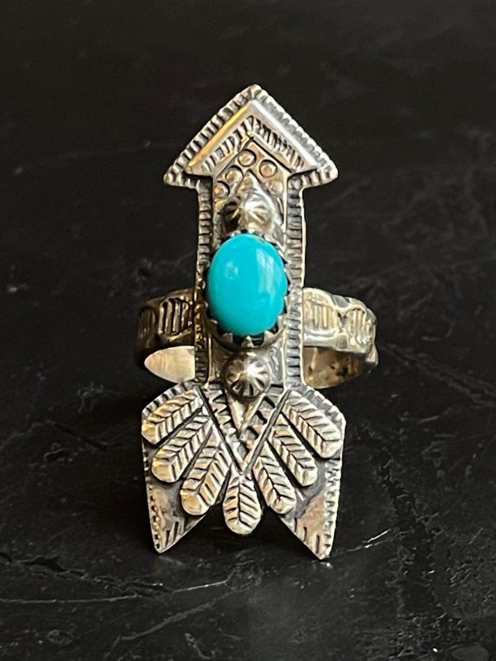 Kingman Turquoise Arrow Ring Size 6.25 | 925 Sterling Silver G506