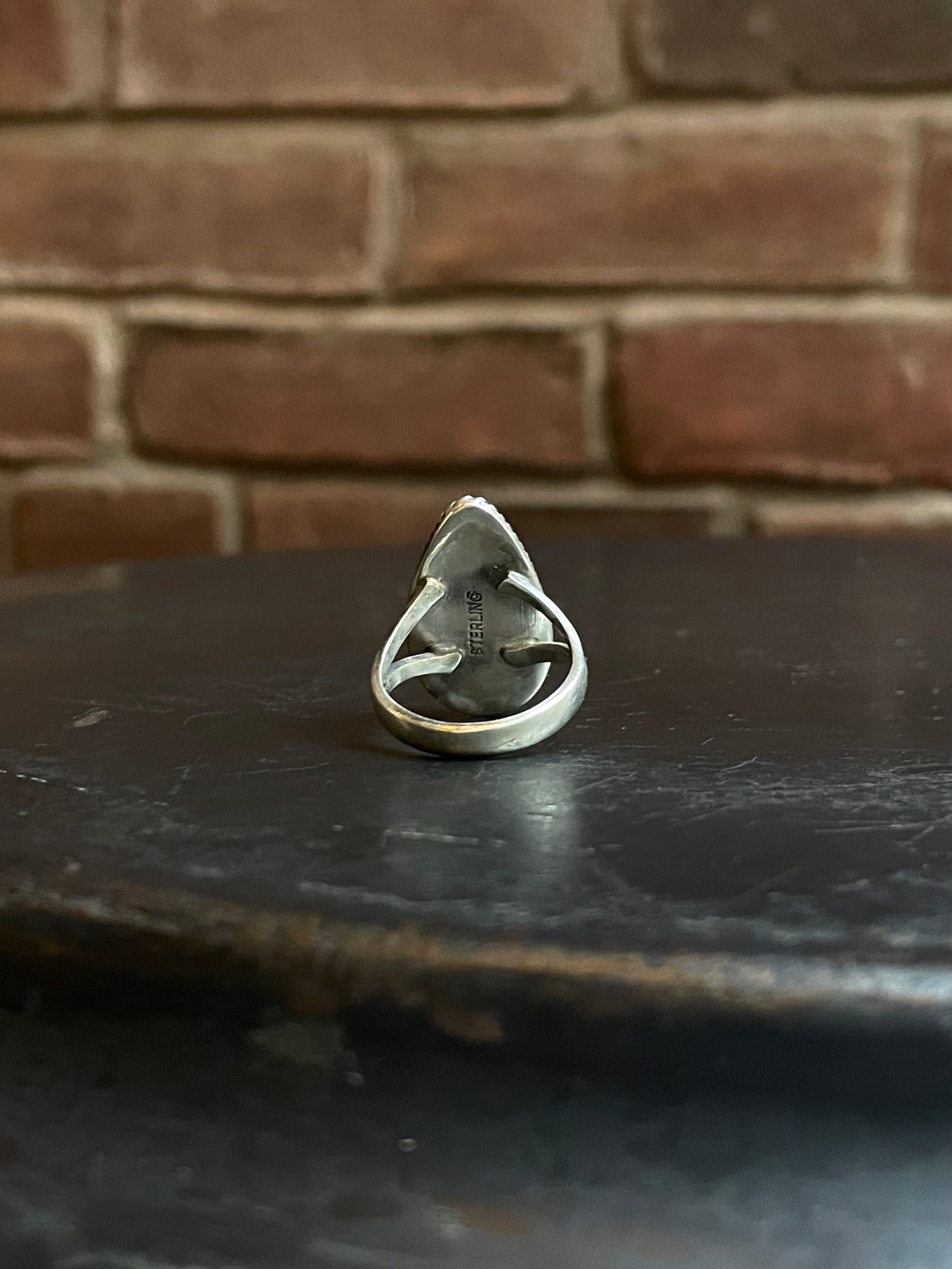 Spiny Oyster Tear Drop Ring | 925 Sterling Silver Size 7 E461