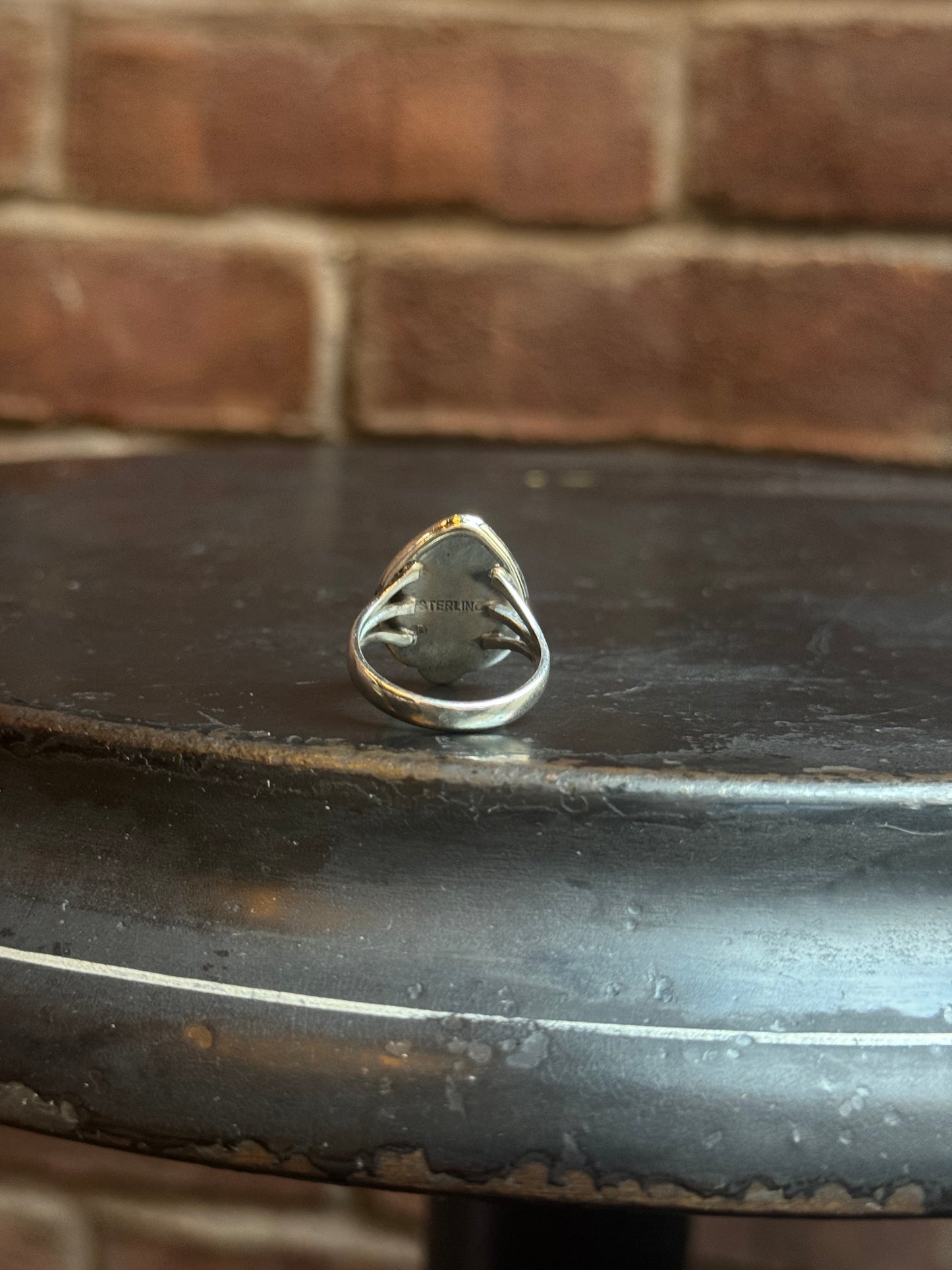 Turquoise Tear Drop Ring | 925 Sterling Silver | Size 8.5 C206