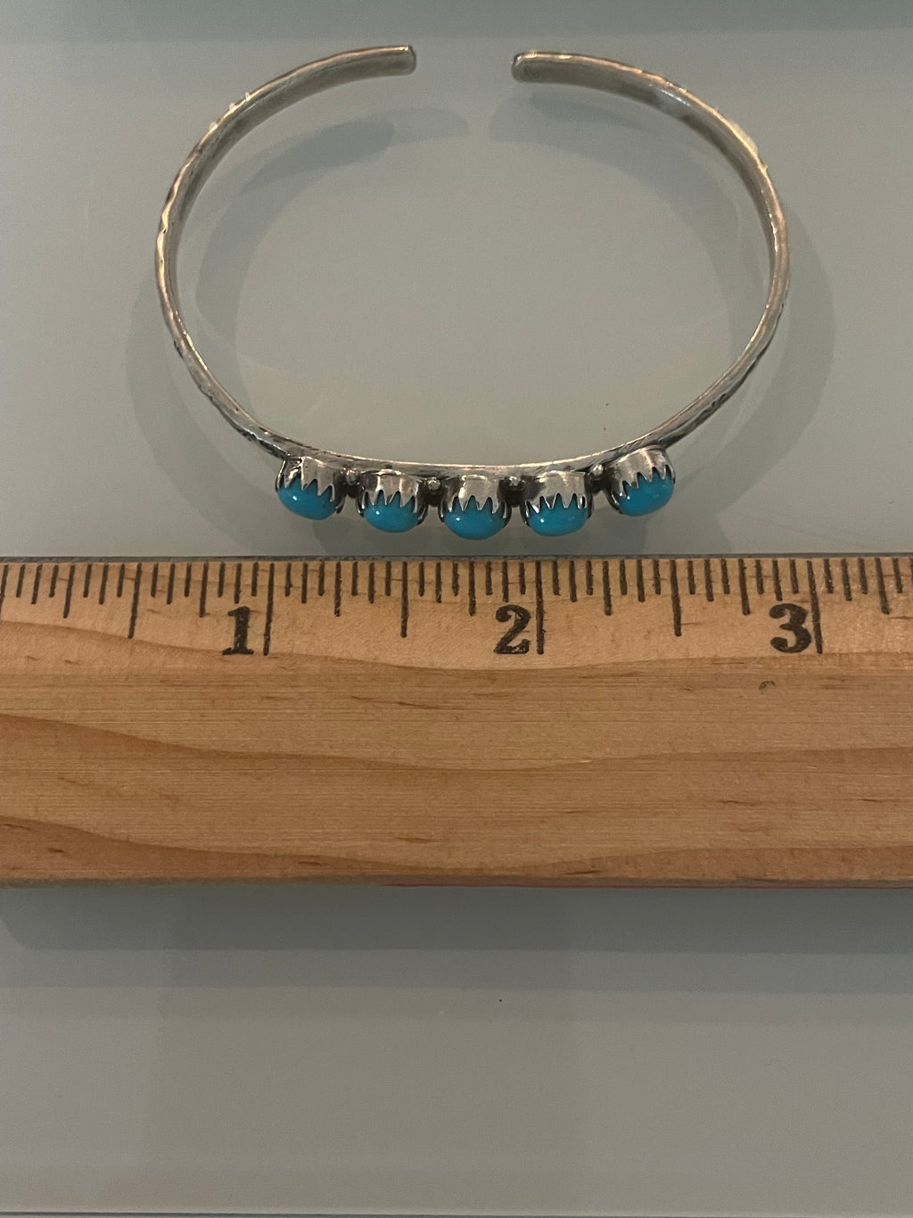 Turquoise Five Stone Cuff Bracelet | 925 Sterling Silver G733