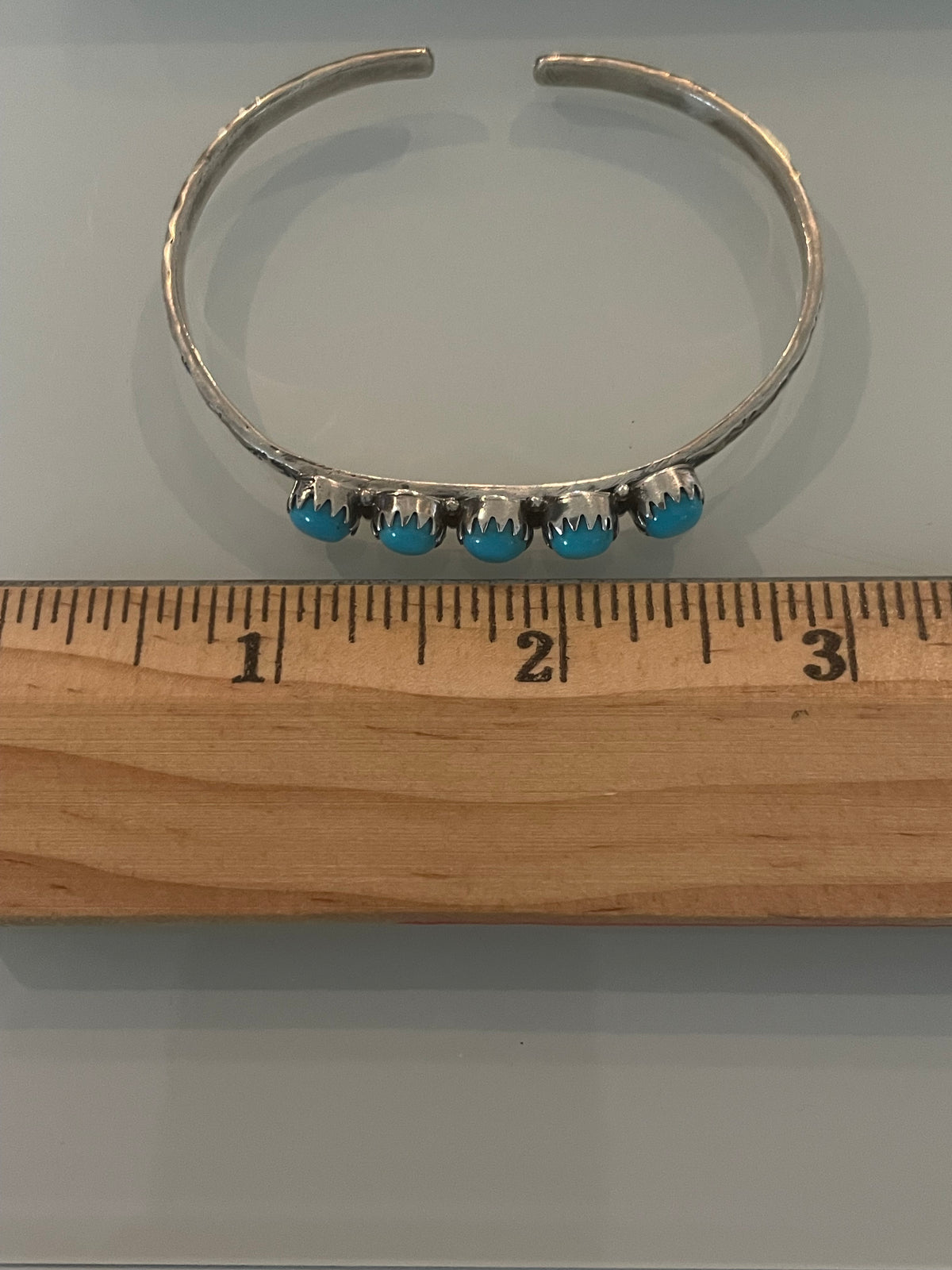Turquoise Five Stone Cuff Bracelet | 925 Sterling Silver G733