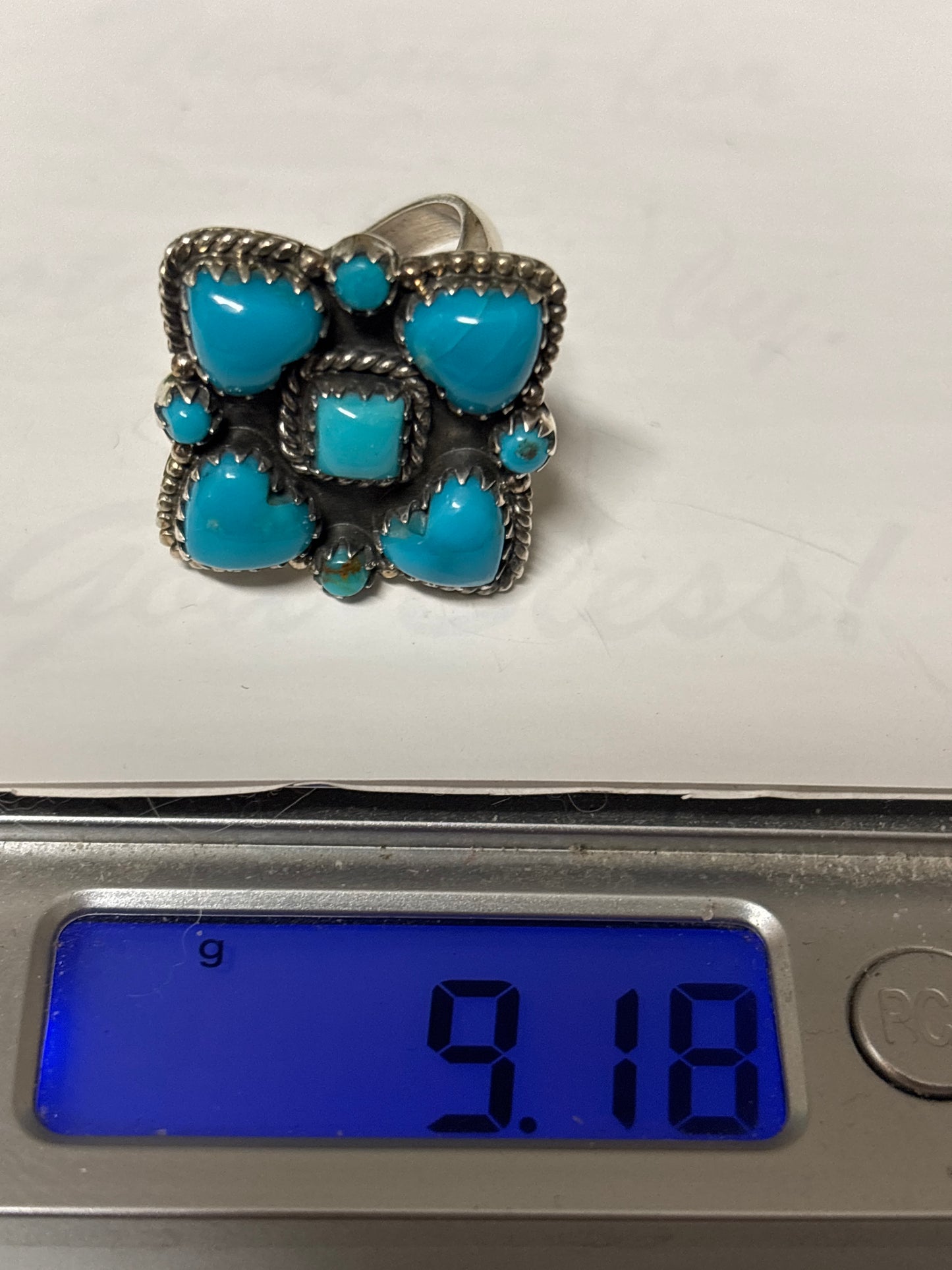 Turquoise Heart Ring Size 9 | 925 Sterling Silver C863