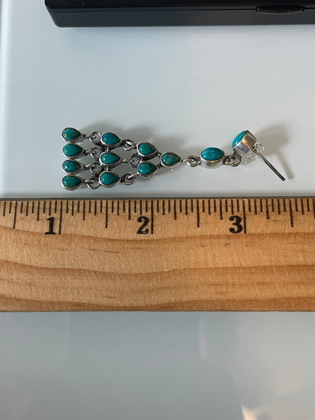 Kingman Turquoise Stud Dangle Earrings | 925 Sterling Silver G658