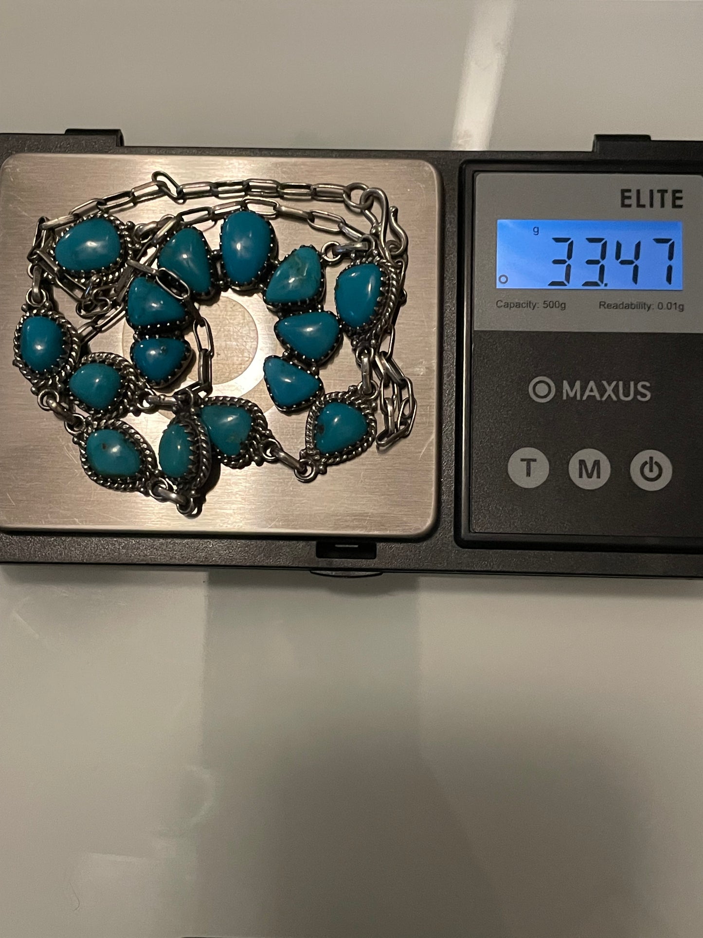 Kingman Turquoise Naja Necklace | 925 Sterling Silver G400