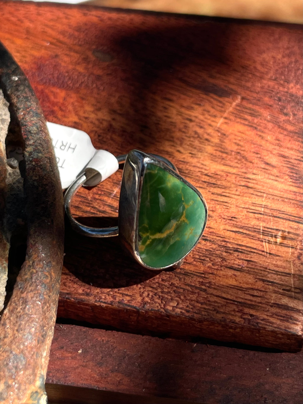 Turquoise Tear Drop Ring | 925 Sterling Silver | Size 6.5 D356