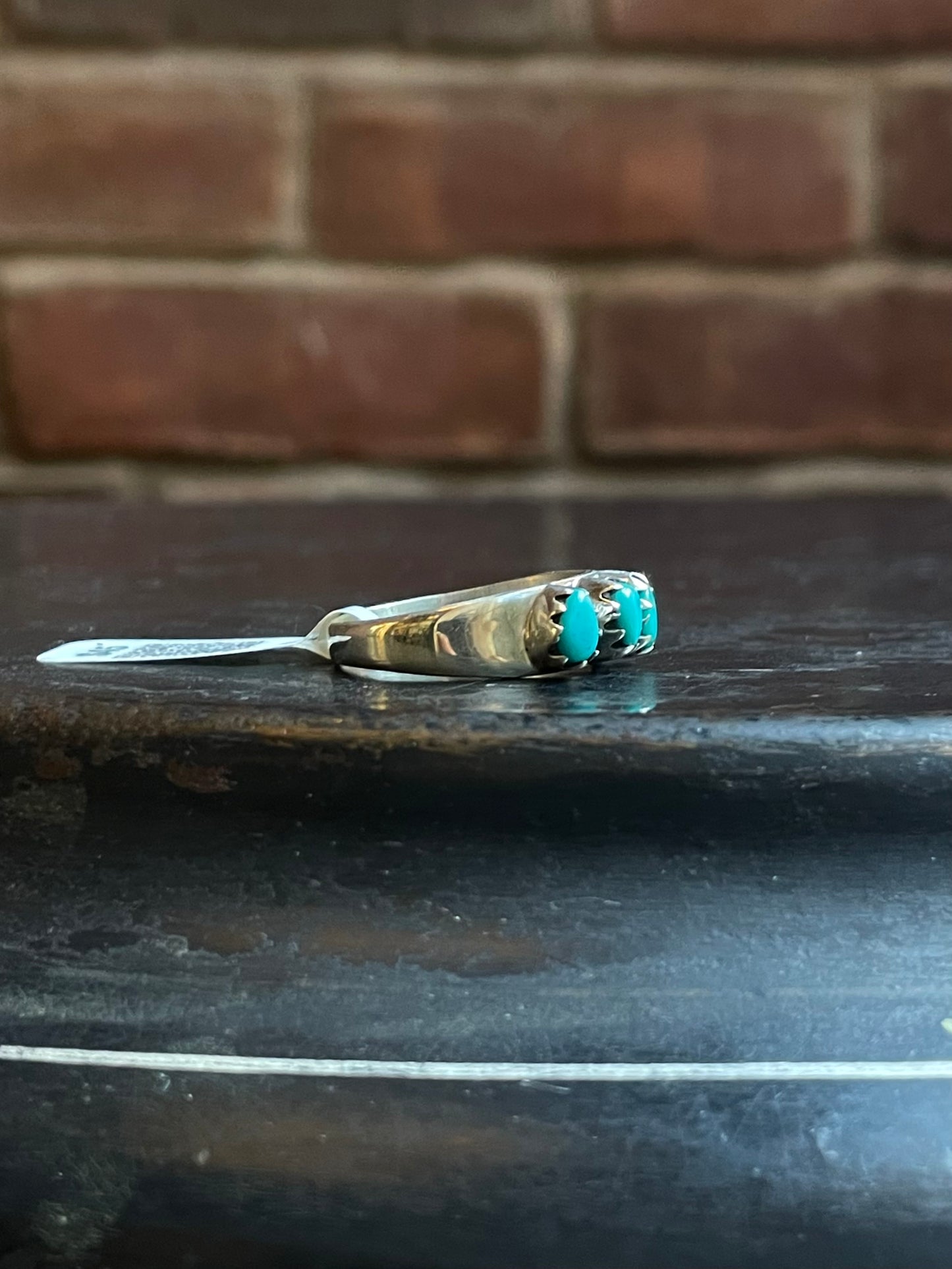 Kingman Turquoise Round Ring | Sterling Silver | Size 6 | A315