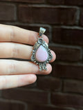 Pink Conch Tear Drop Pendant | Sterling Silver | A919