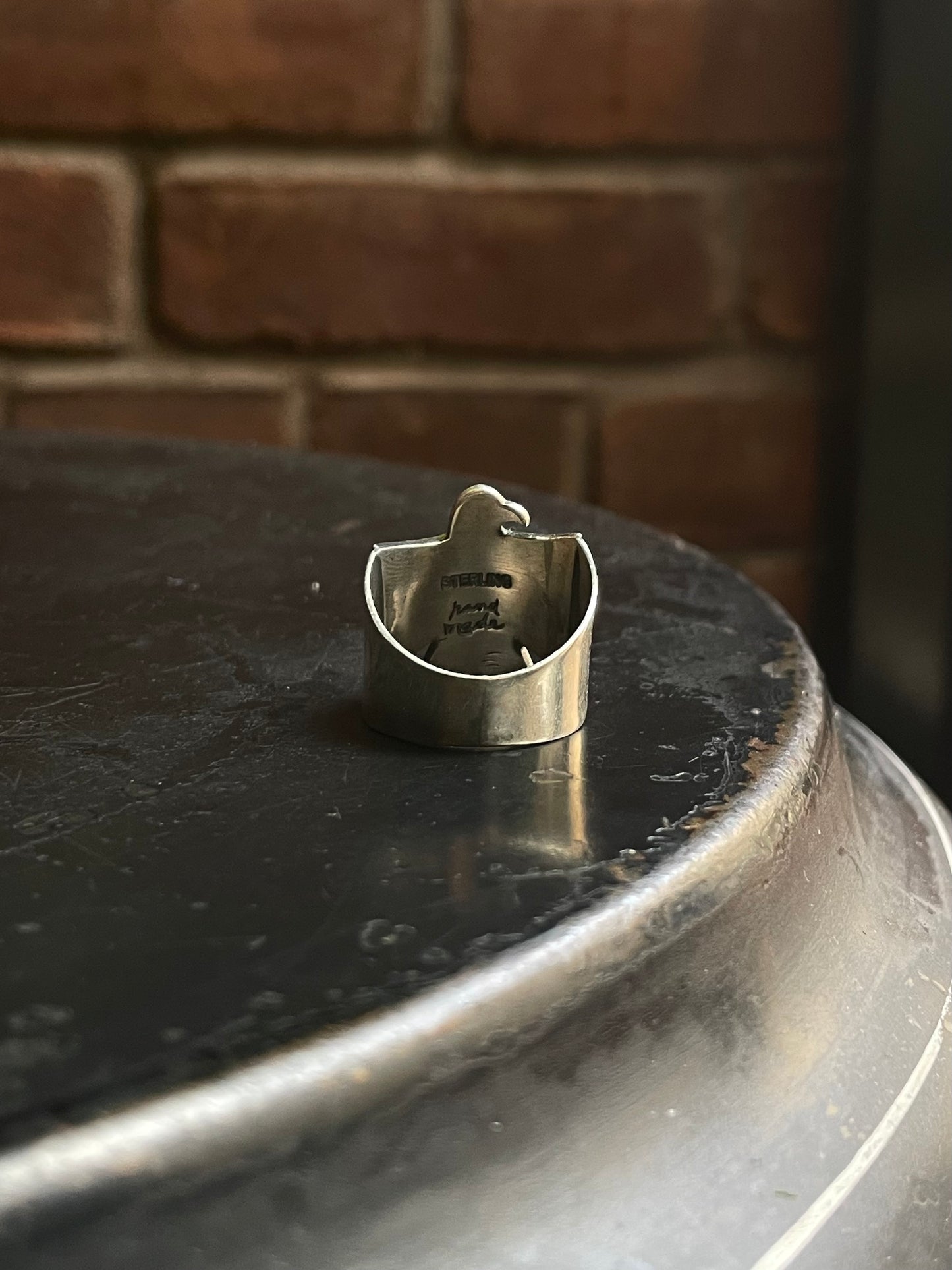Kingman Turquoise Thunderbird Ring | 925 Sterling Silver | Size 9 E320