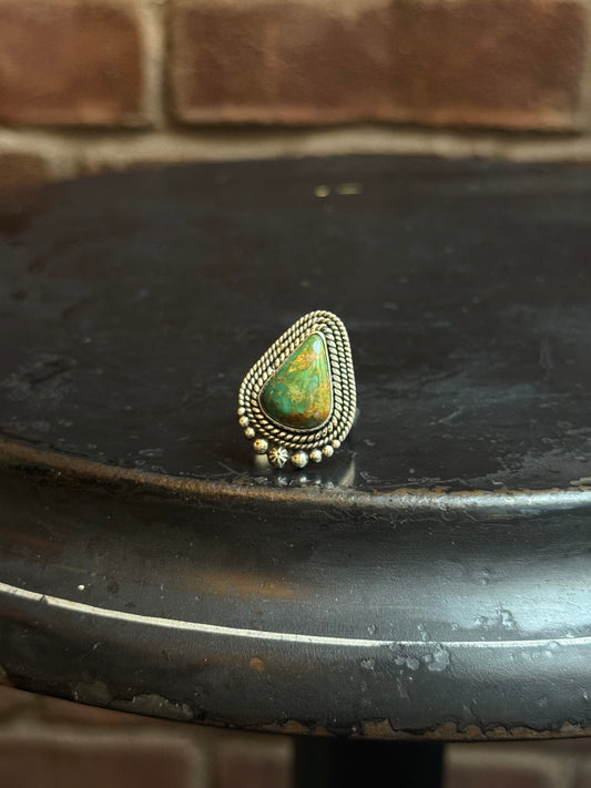 Turquoise Rope Ring | 925 Sterling Silver | Size 9 C236