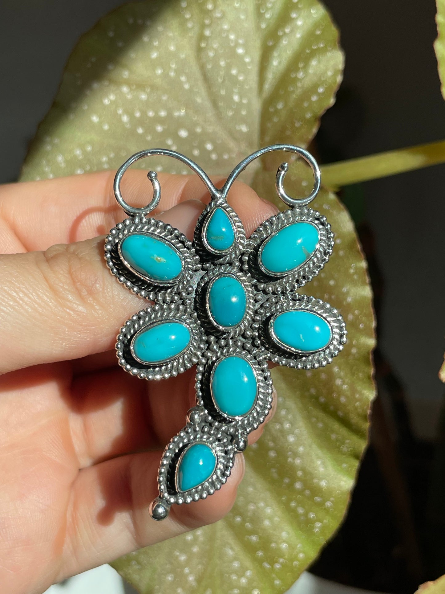 Turquoise Dragonfly Pendant | Sterling Silver 925 B859