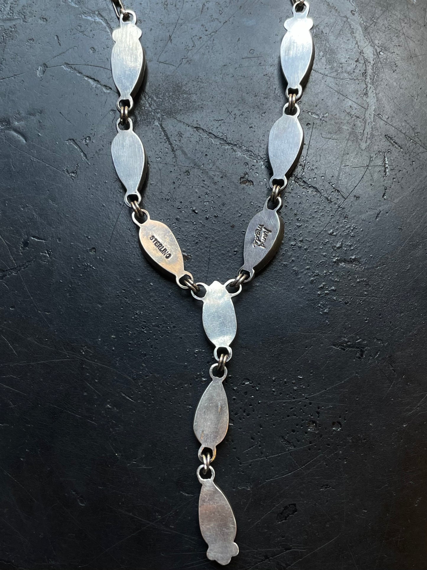 Pink Conch Tear Drop Necklace | 925 Sterling Silver E978