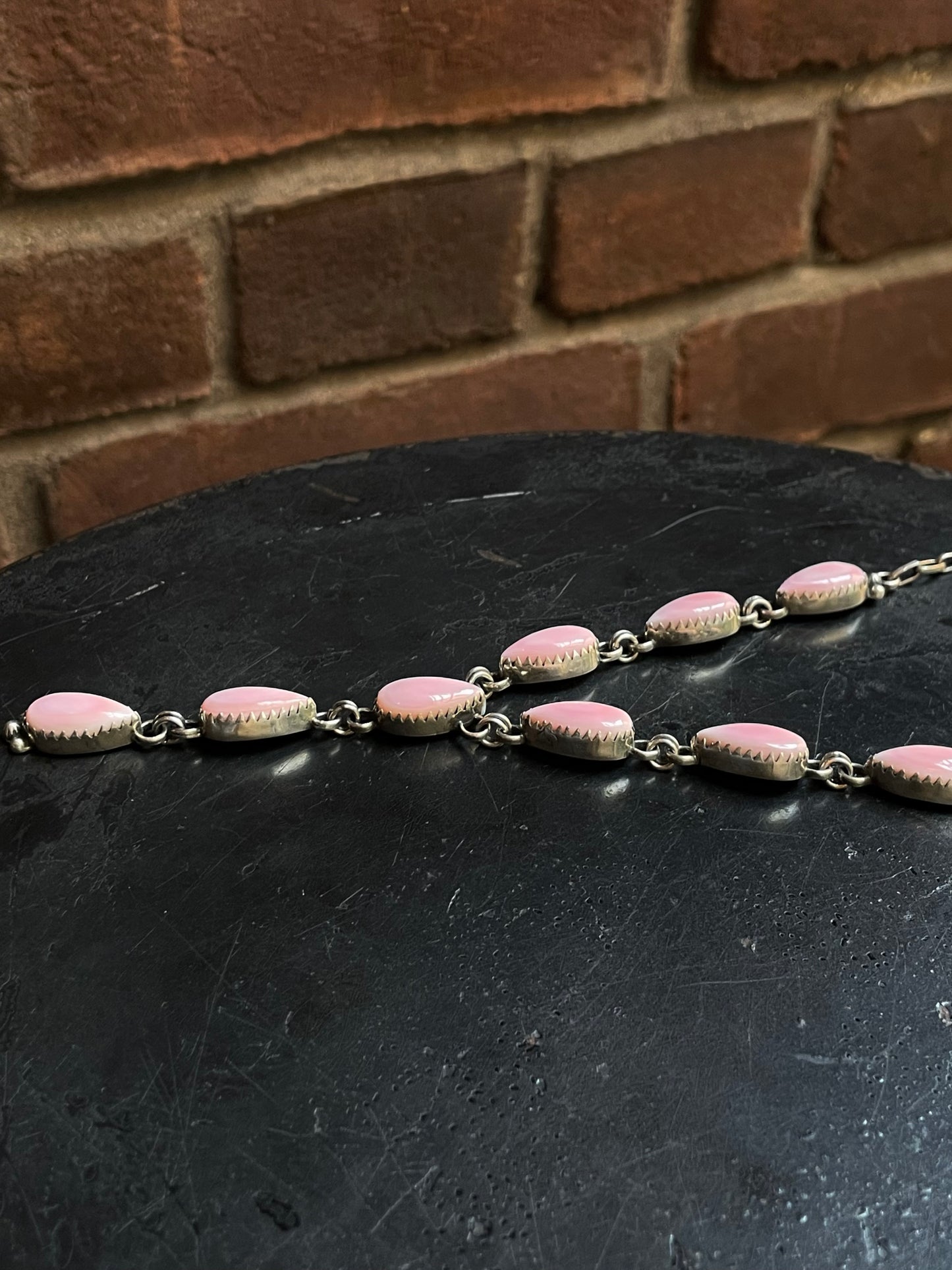 Pink Conch Tear Drop Necklace | 925 Sterling Silver E978
