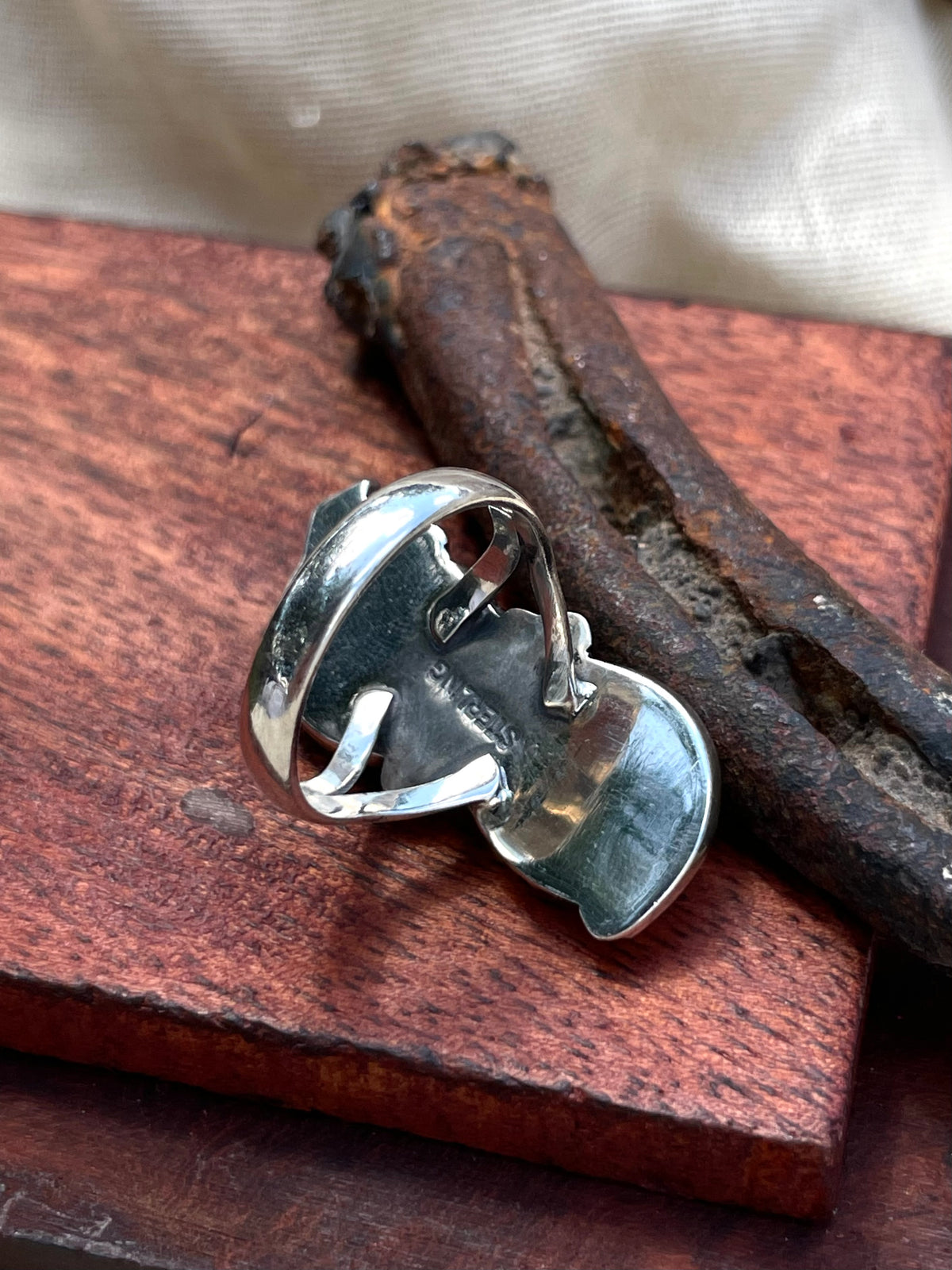 Turquoise Double Stone Snake Ring Size 8 | 925 Sterling Silver C952