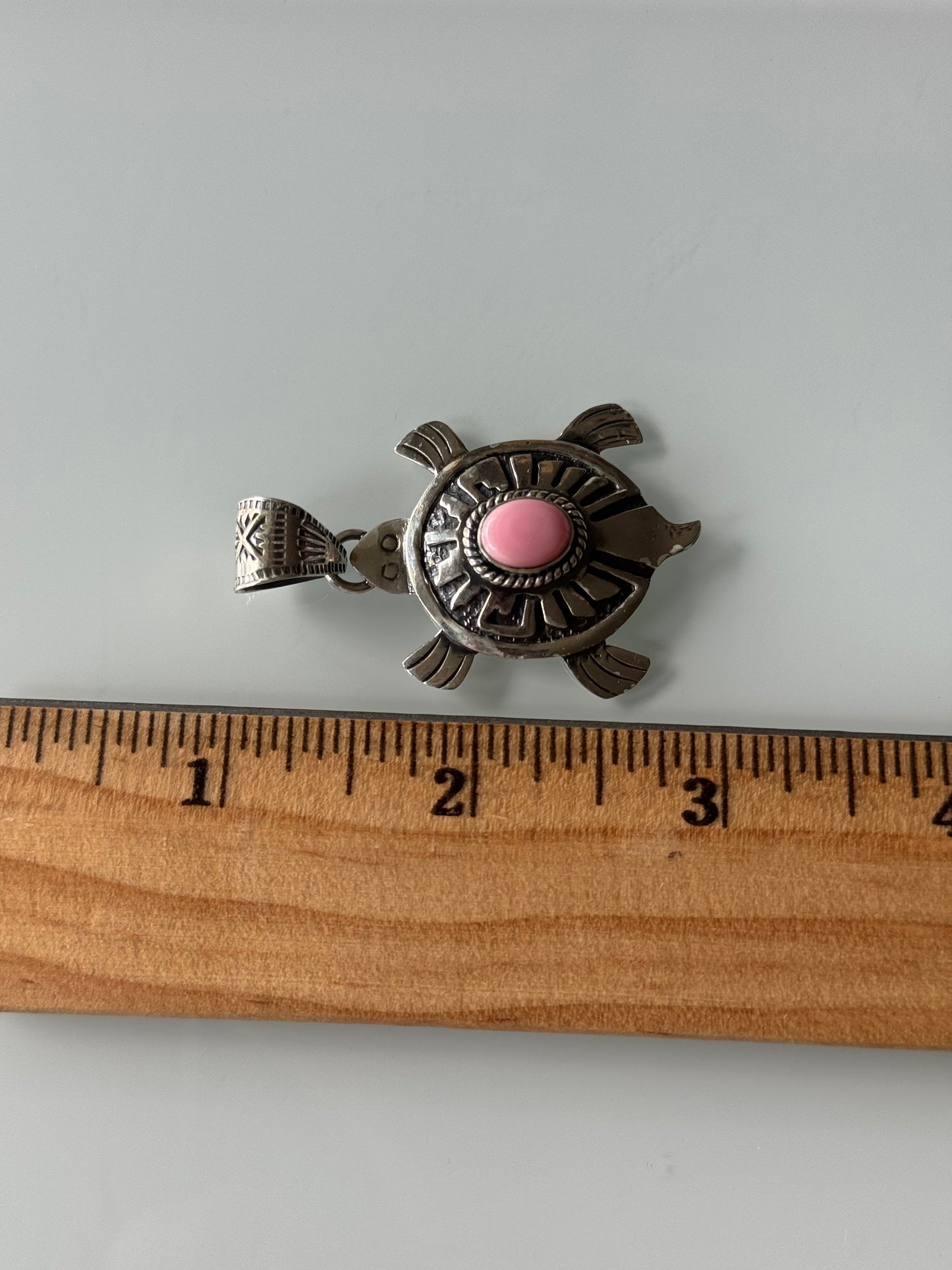 Pink Conch Turtle Pendant | Sterling Silver | A753