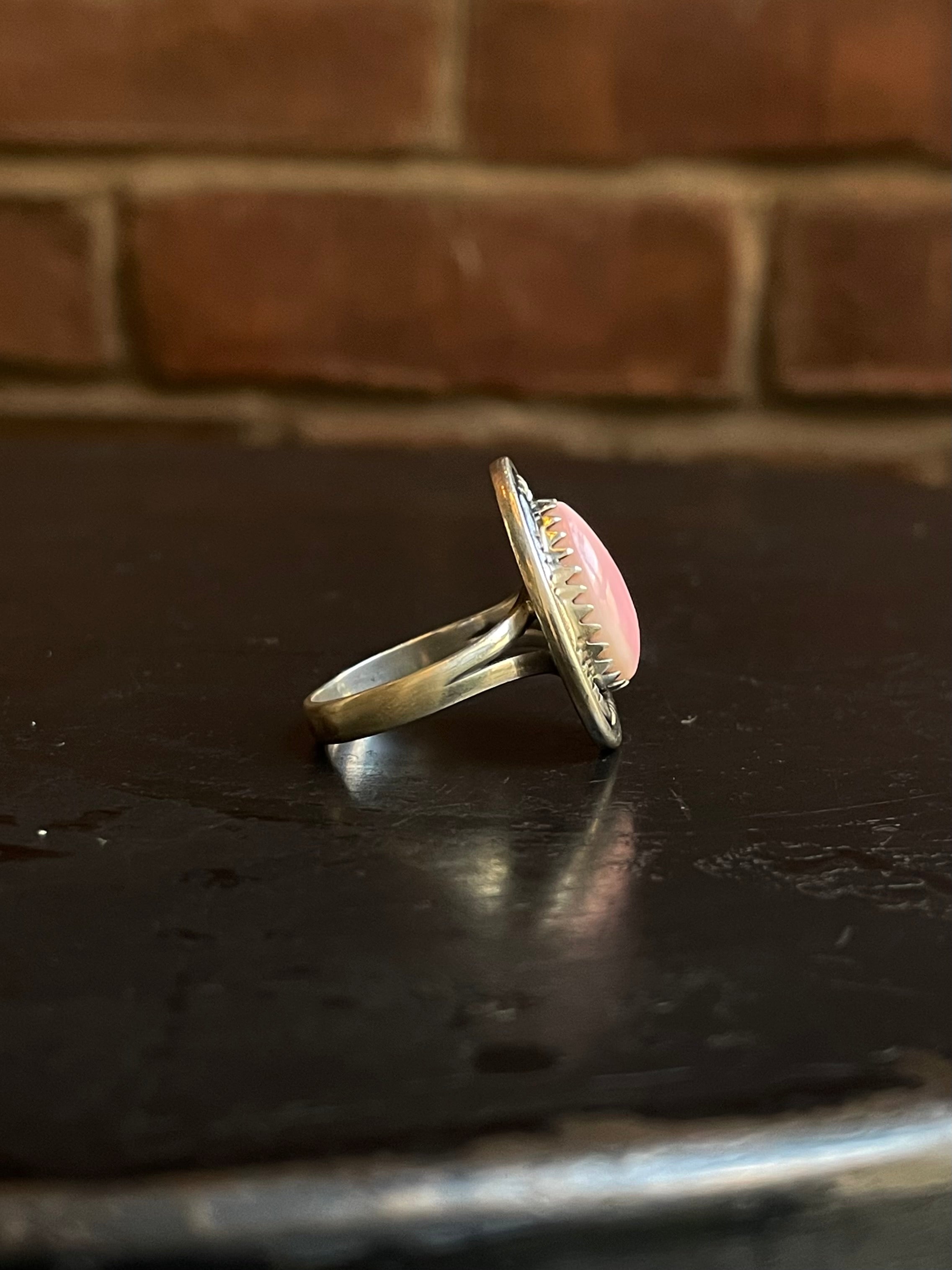 Pink Conch Ring Size 9 | 925 Sterling Silver G114