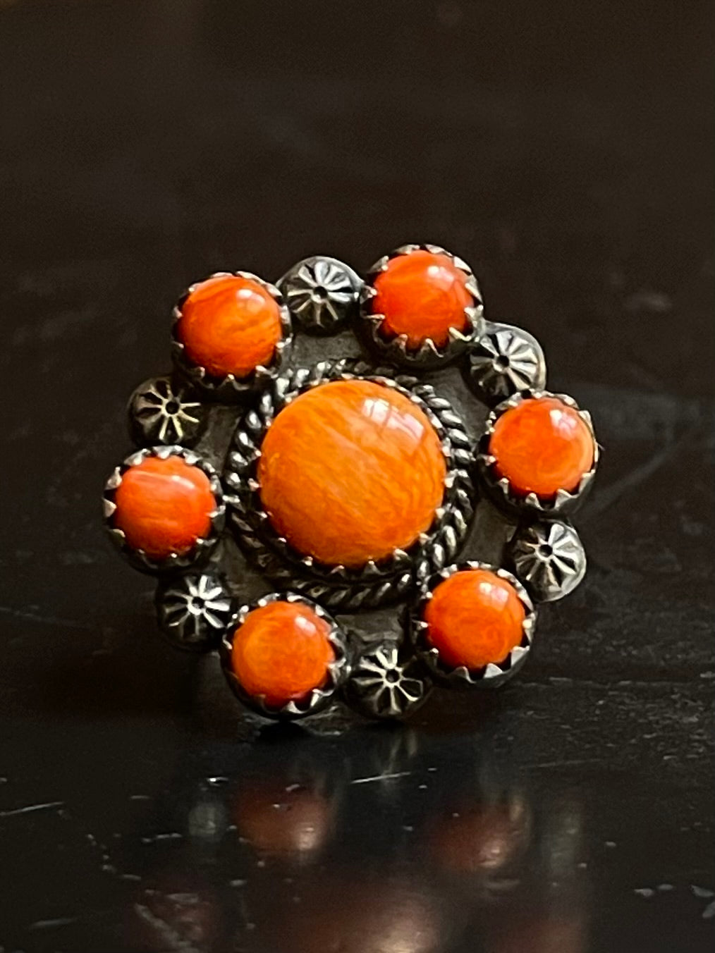 Spiny Oyster Flower Ring Size 6 | 925 Sterling Silver G545