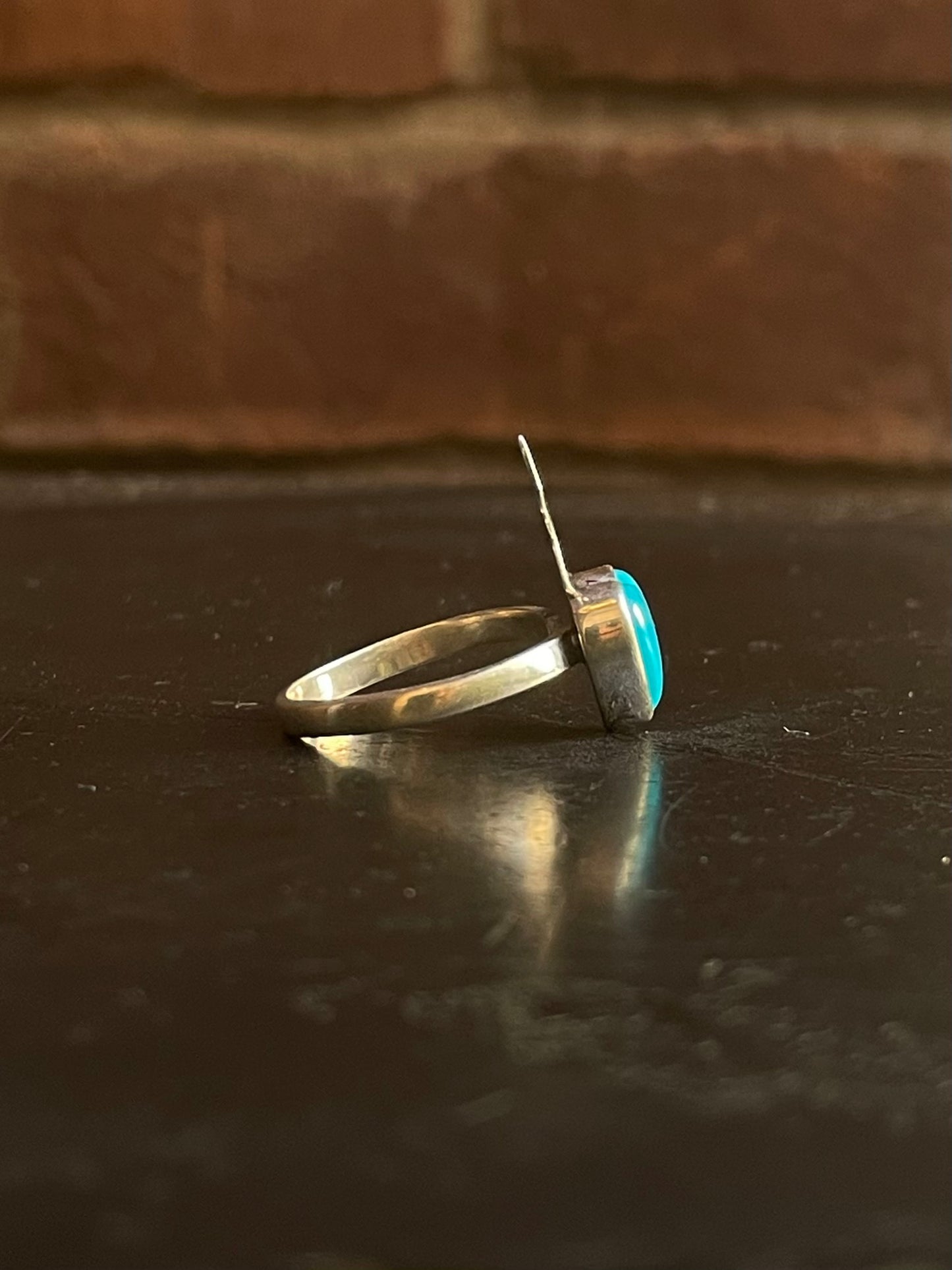 Kingman Turquoise Heart Ring | Sterling Silver | Size 10 G352