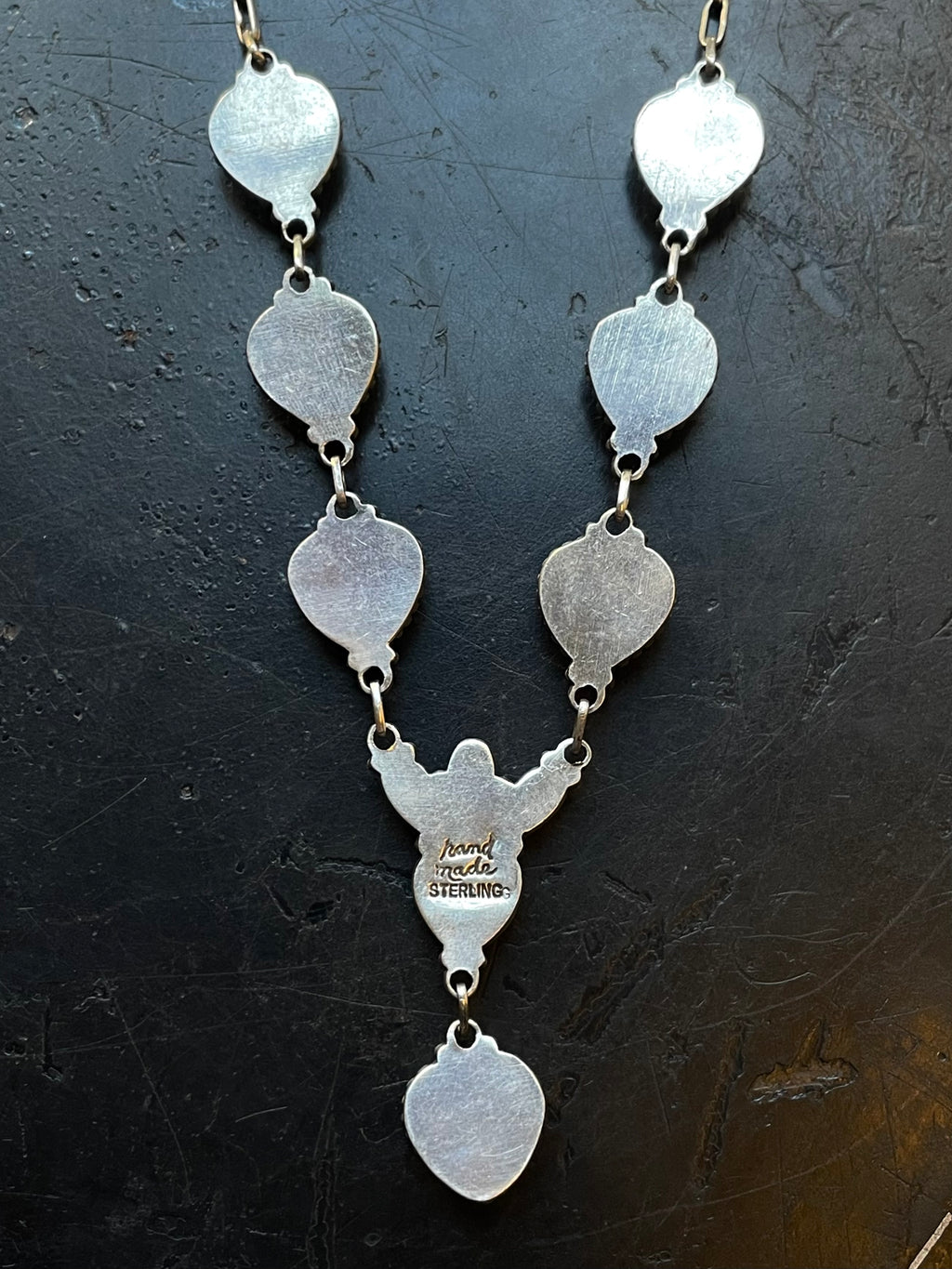 Pink Conch Heart Link Necklace | Sterling Silver E933