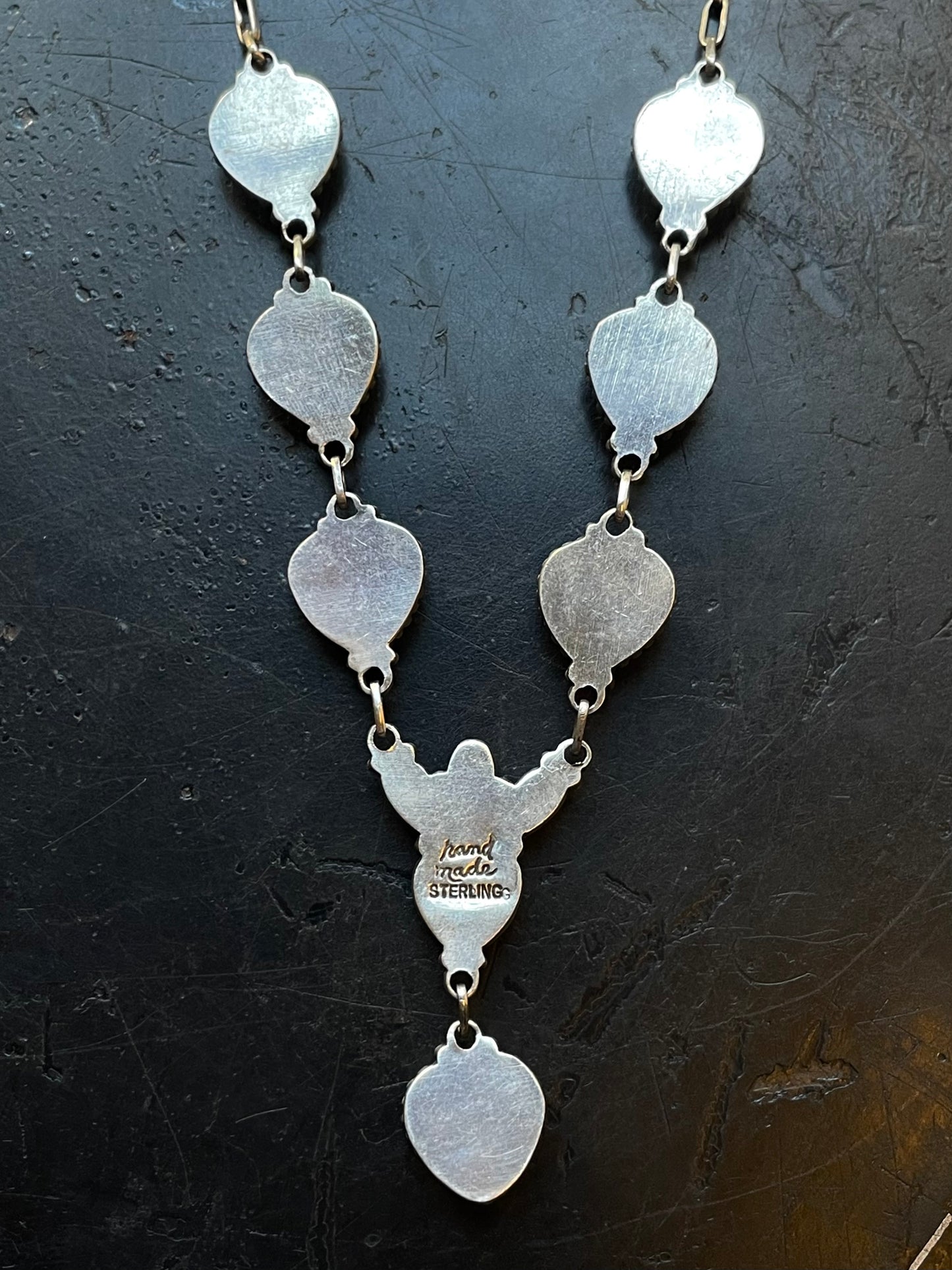 Pink Conch Heart Link Necklace | Sterling Silver E933