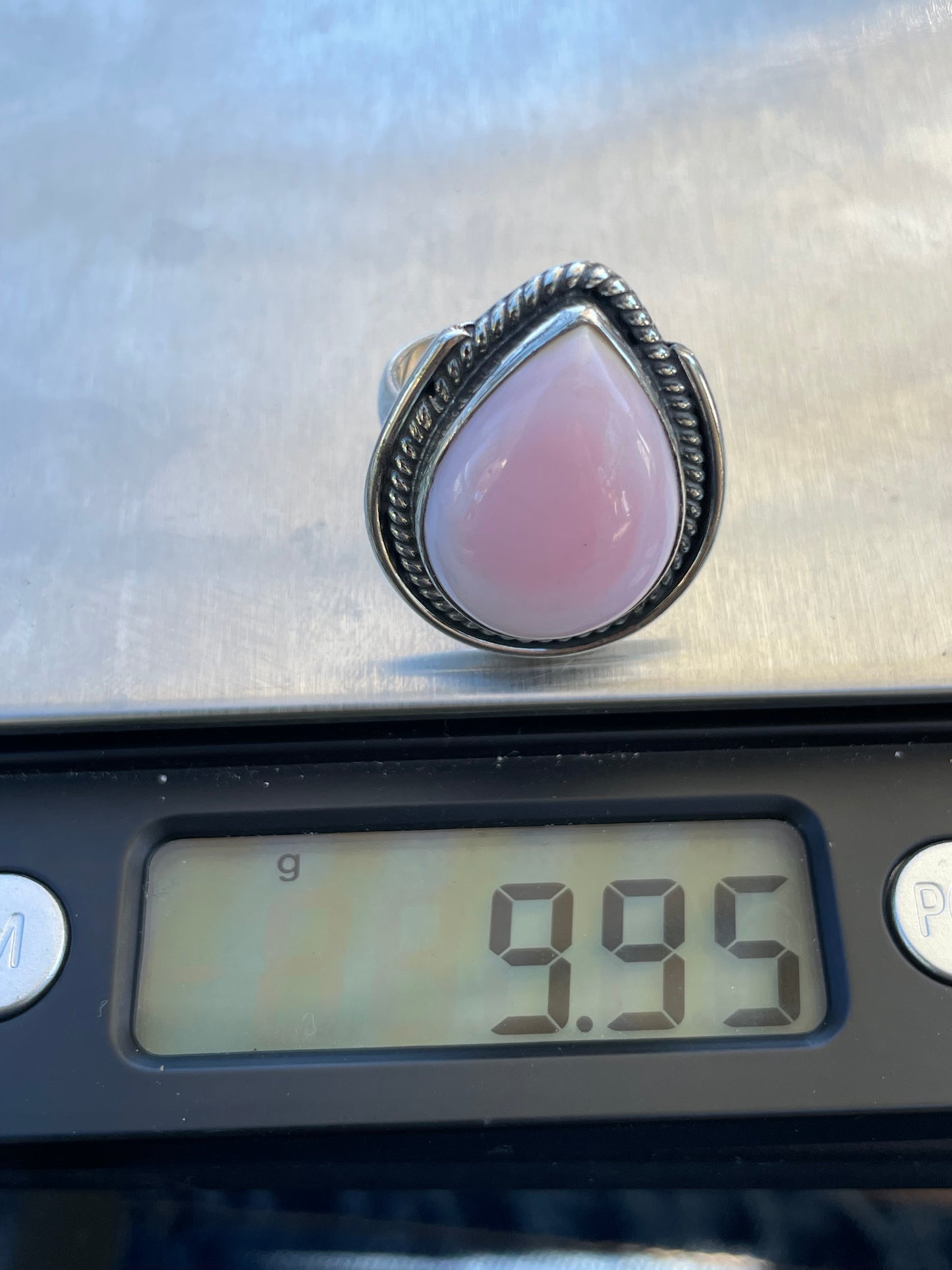Pink Conch Teardrop Ring | 925 Sterling Silver | Size 8 B304