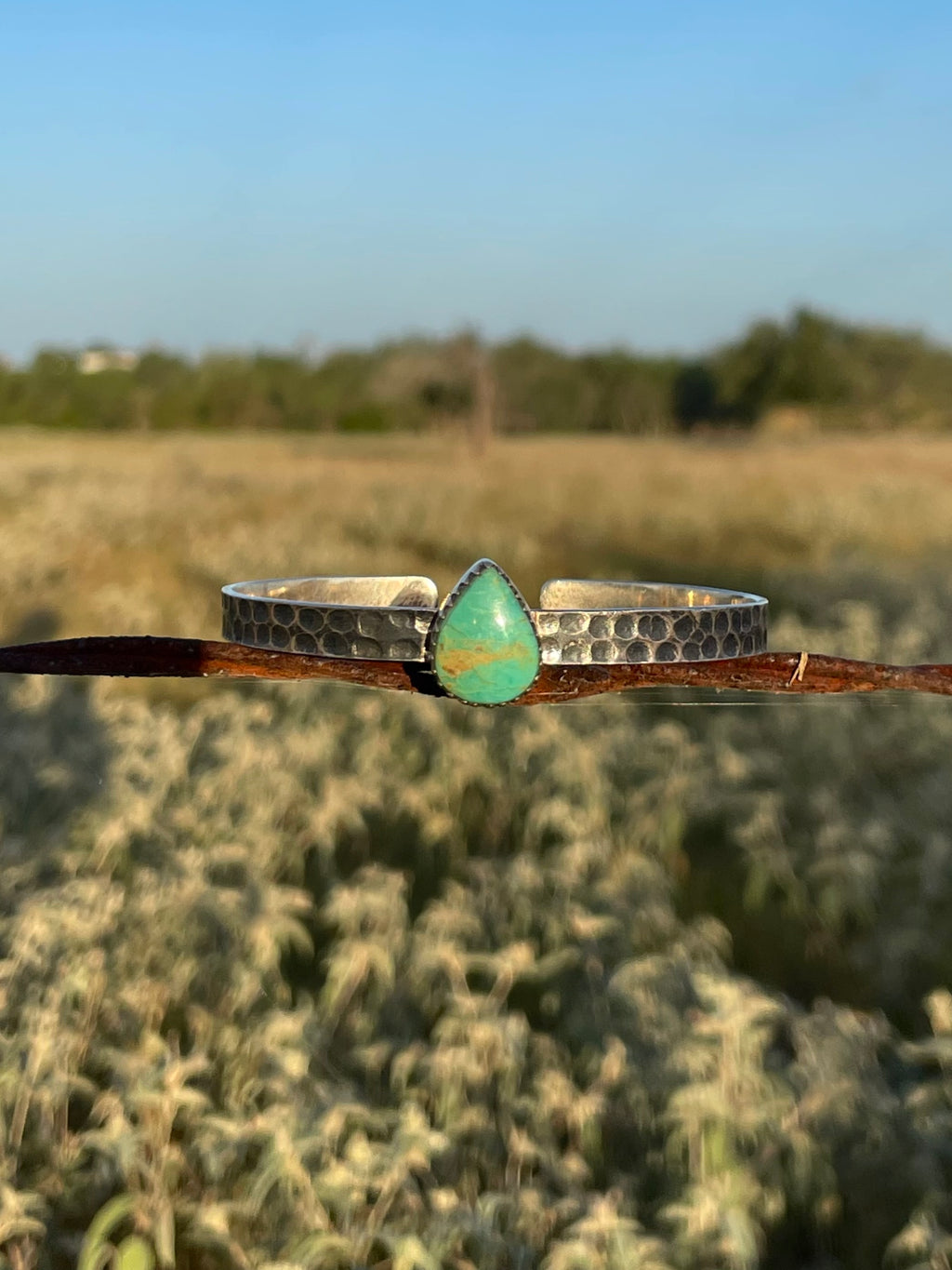 Turquoise Teardrop Cuff Bracelet | 925 Sterling Silver G742