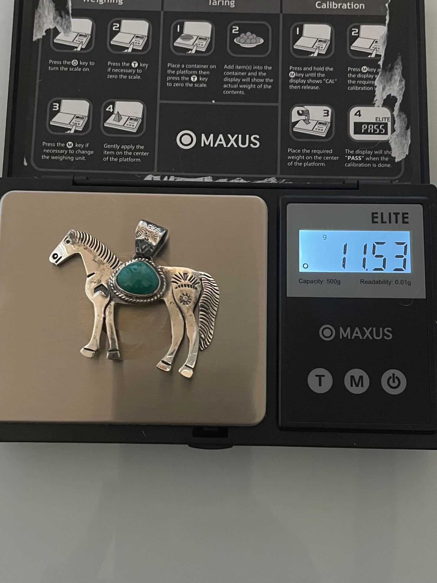 Kingman Turquoise Horse Pendant | 925 Sterling Silver E250