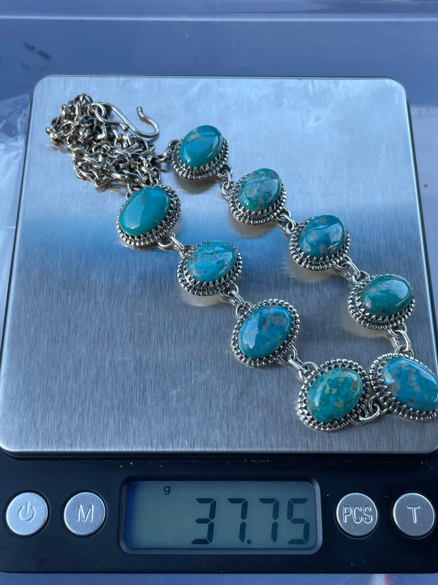 Turquoise Lariat Necklace | Sterling Silver 925 B429