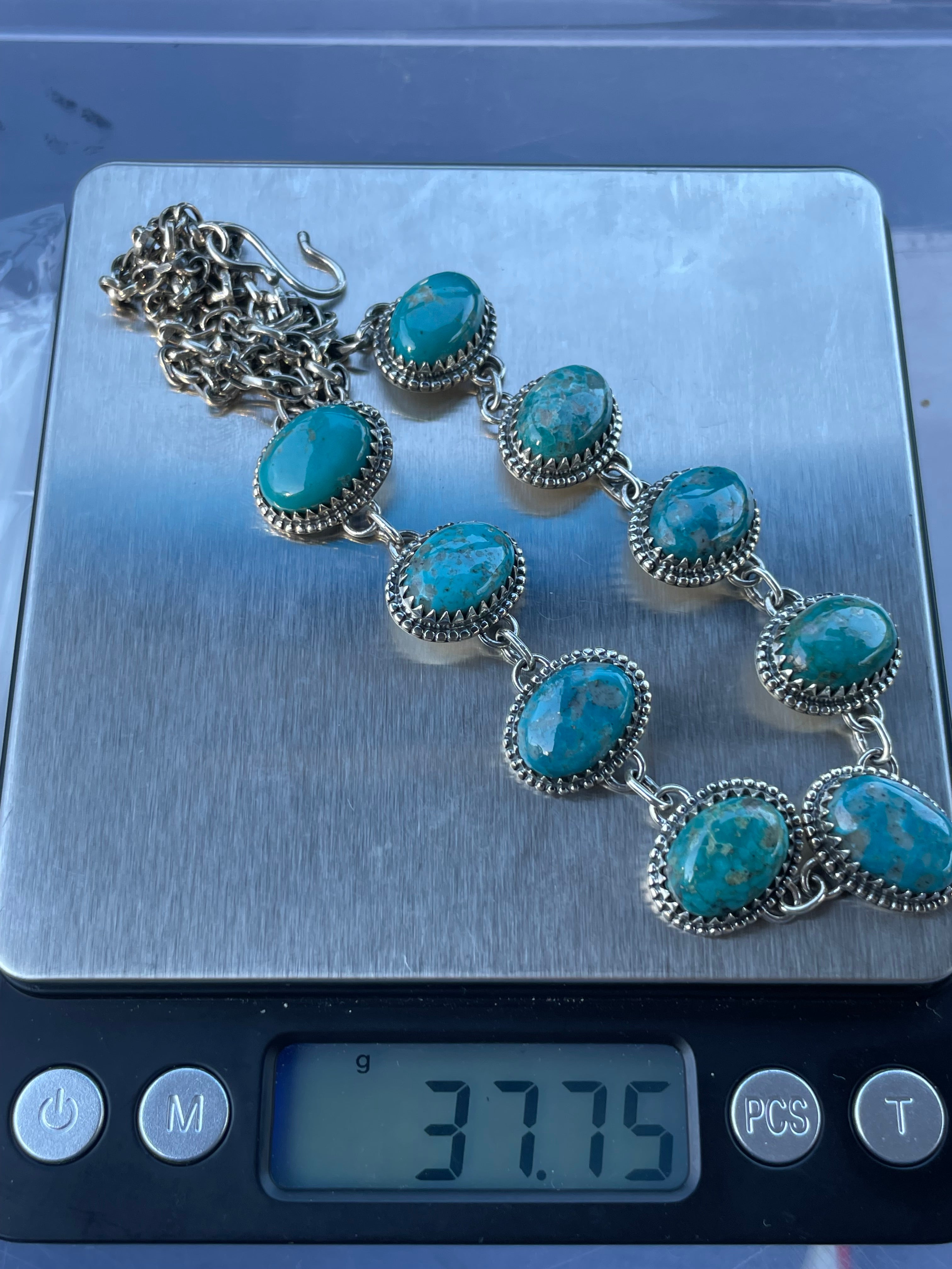 Turquoise Lariat Necklace | Sterling Silver 925 B429