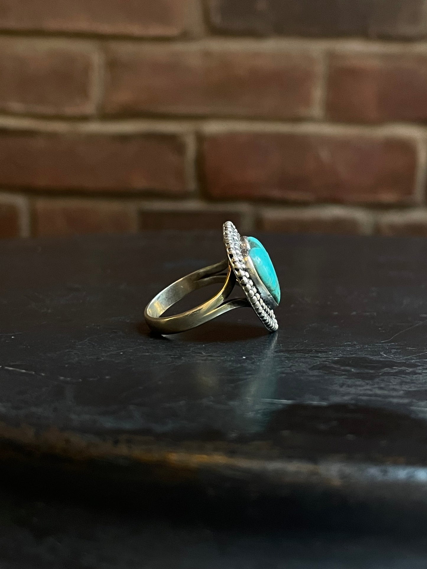 Turquoise Heart Ring Size 9 | Sterling Silver E853
