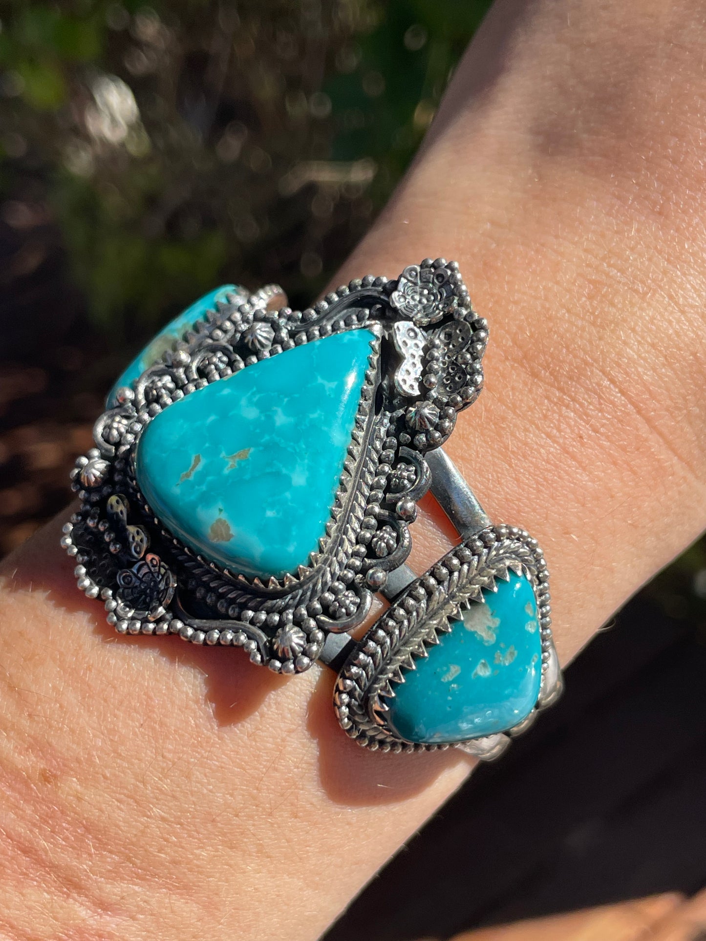 Kingman Turquoise Cuff Bracelet | Sterling Silver B880