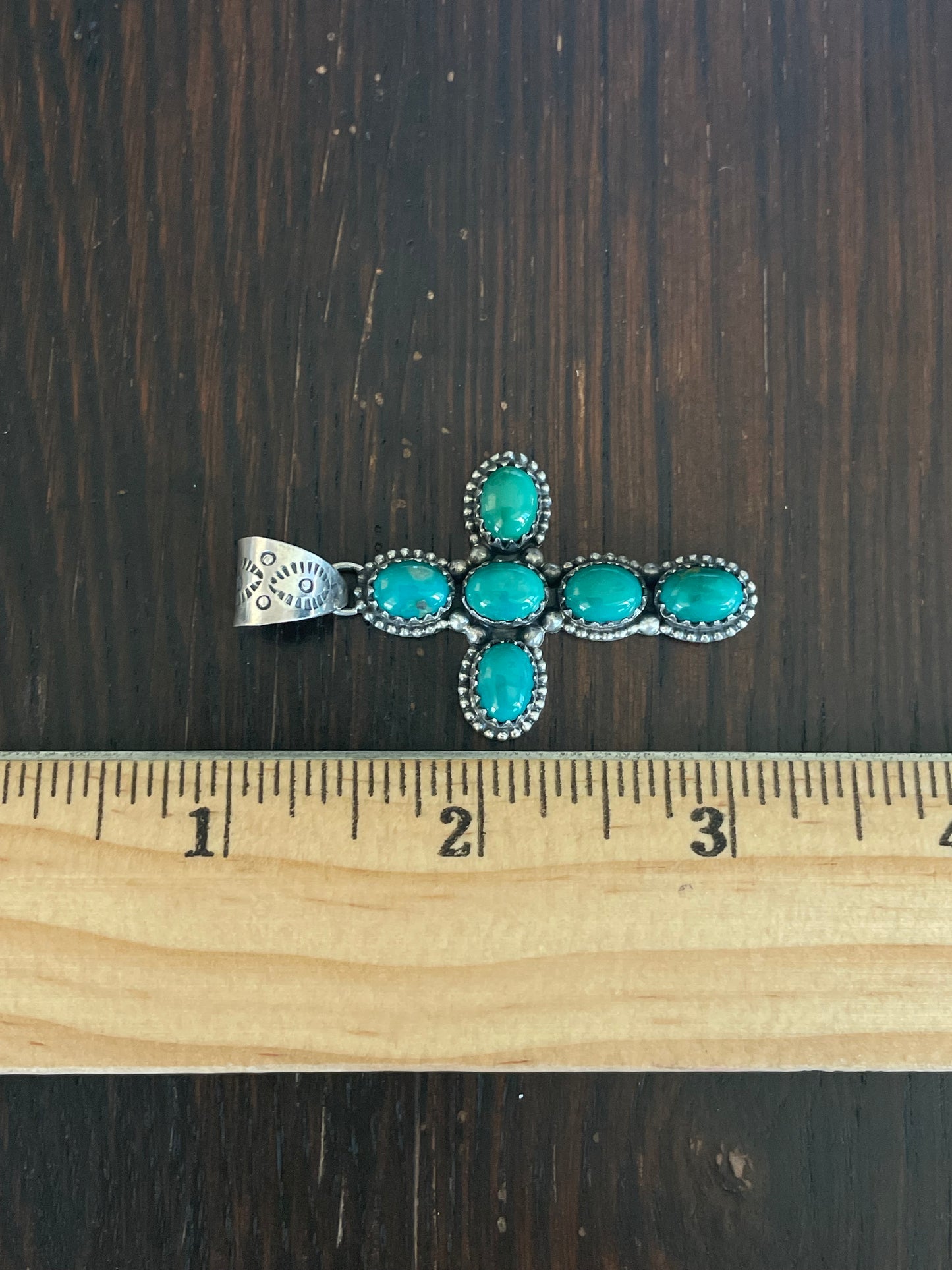 Turquoise Cross Pendant | 925 Sterling Silver E704
