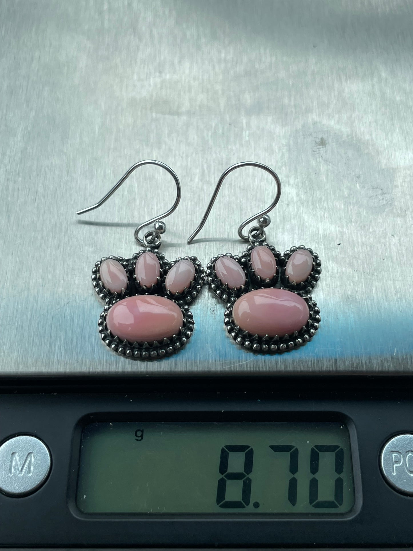 Pink Conch Paw Dangle Earrings | 925 Sterling Silver B955