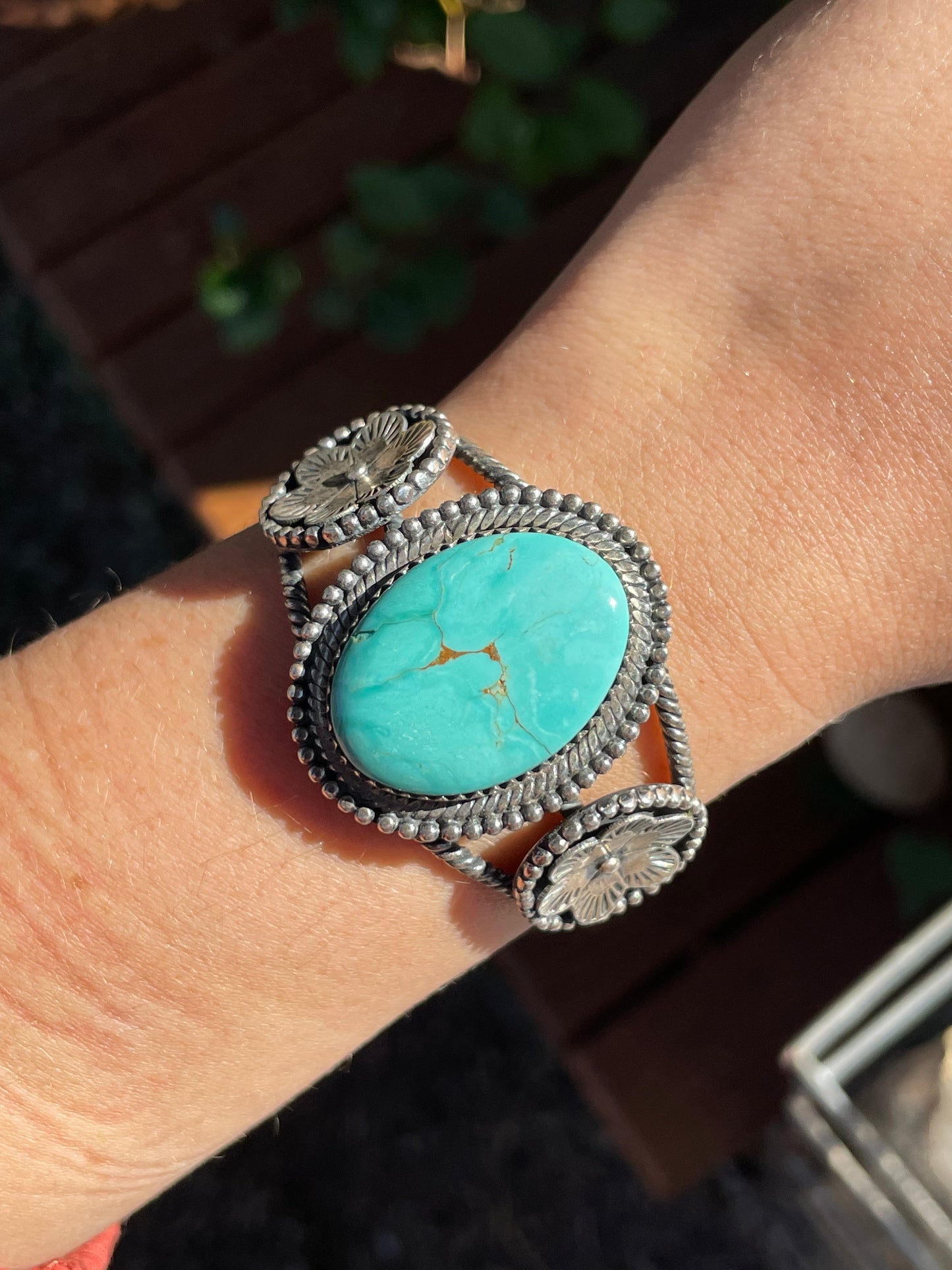 Kingman Turquoise Cuff Bracelet | Sterling Silver B882