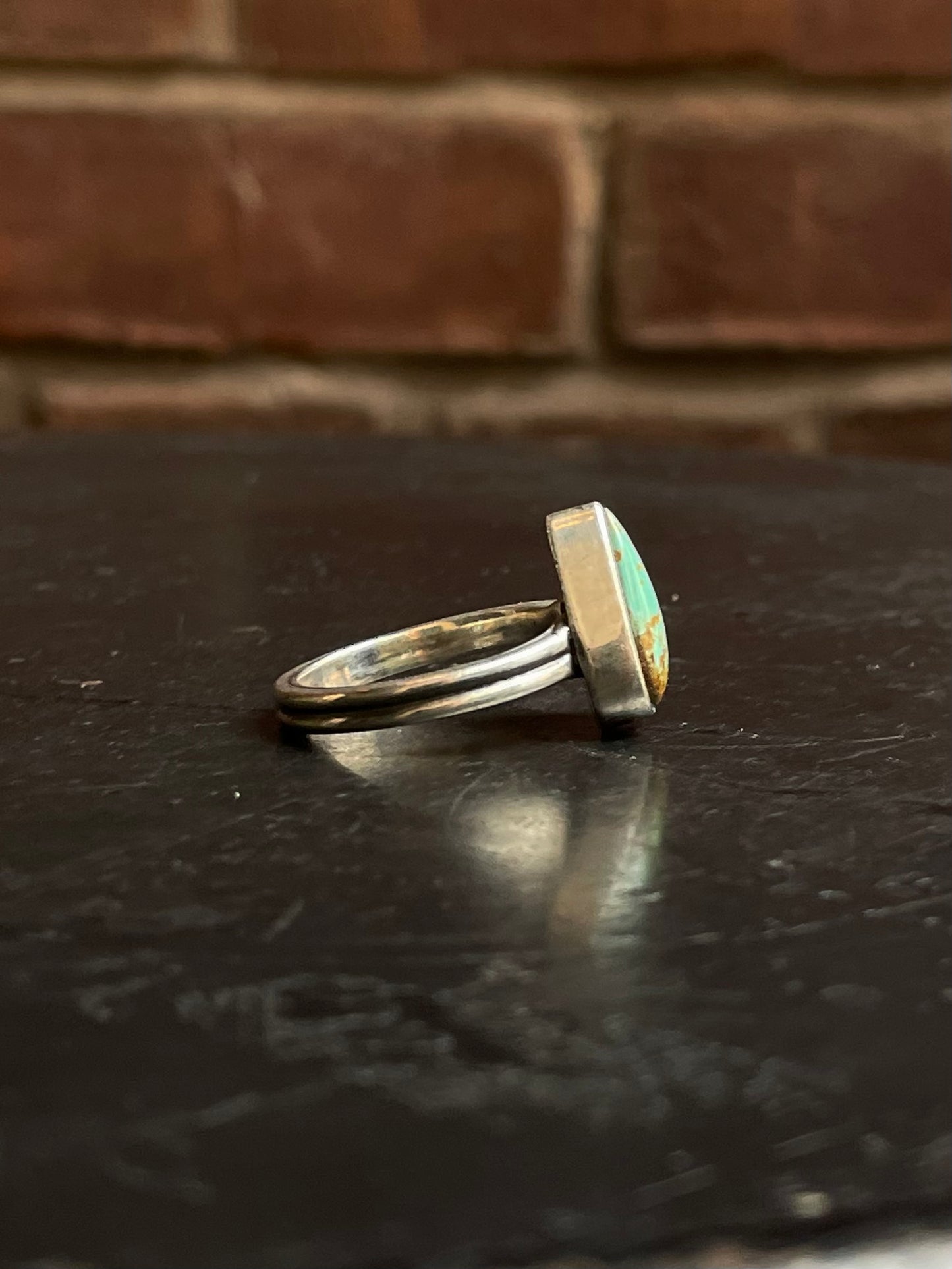 Turquoise Tear Drop Ring Size 8.75| 925 Sterling Silver G291