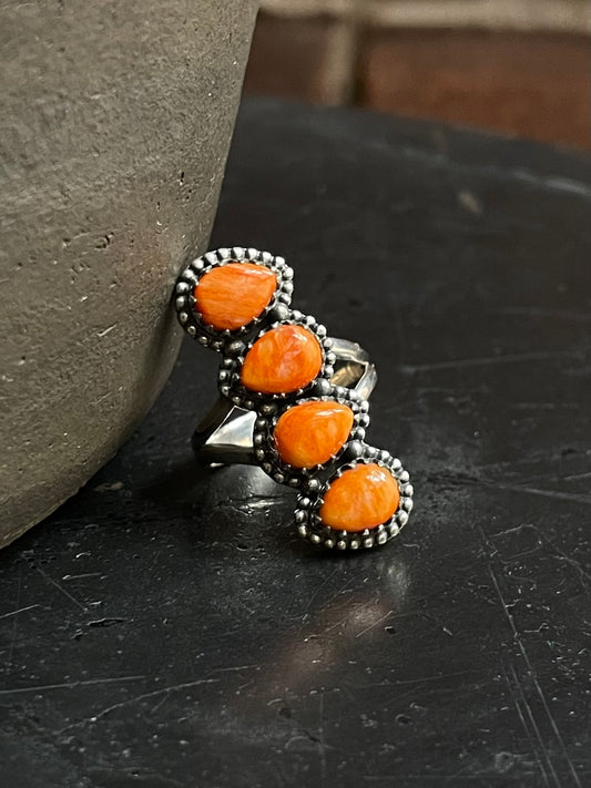 Spiny Oyster Row Ring Size 7 | 925 Sterling Silver Southwest E147