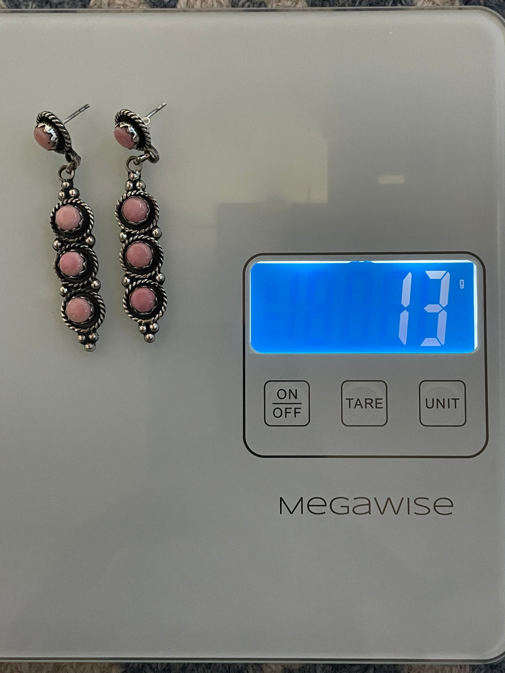 Pink Conch Drop Stud Earrings | 925 Sterling Silver C970