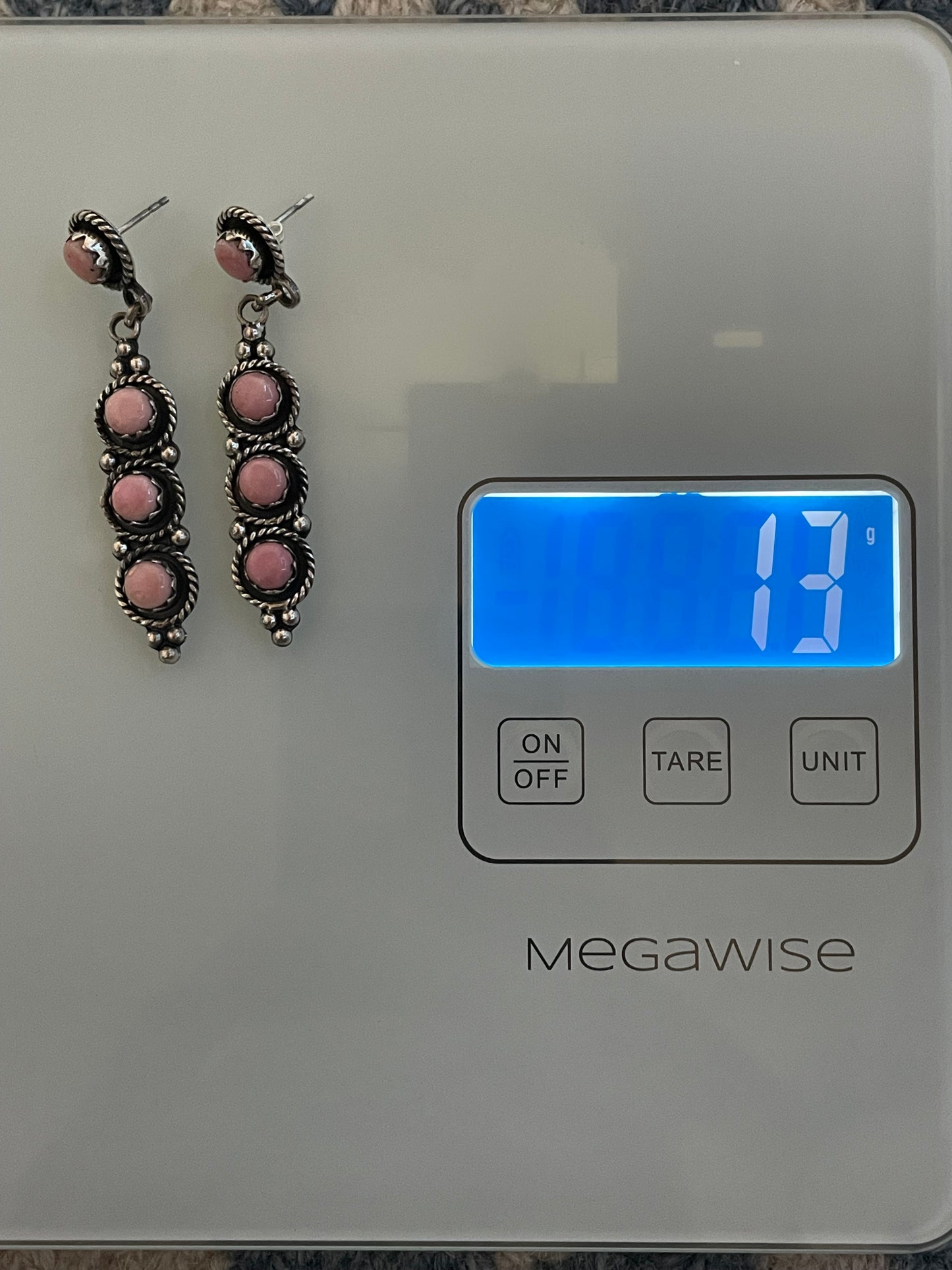 Pink Conch Drop Stud Earrings | 925 Sterling Silver C970