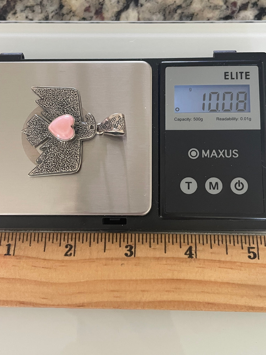 Pink Conch Thunderbird Pendant | Sterling Silver G450