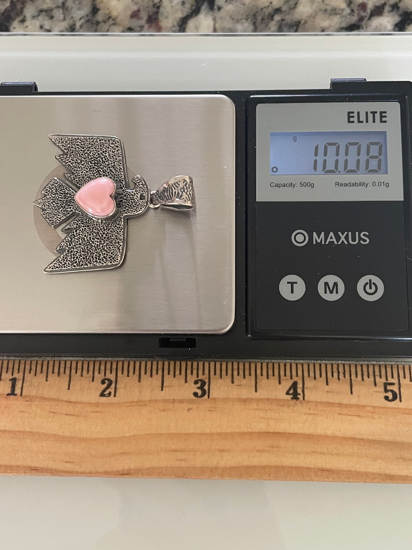 Pink Conch Thunderbird Pendant | Sterling Silver G450