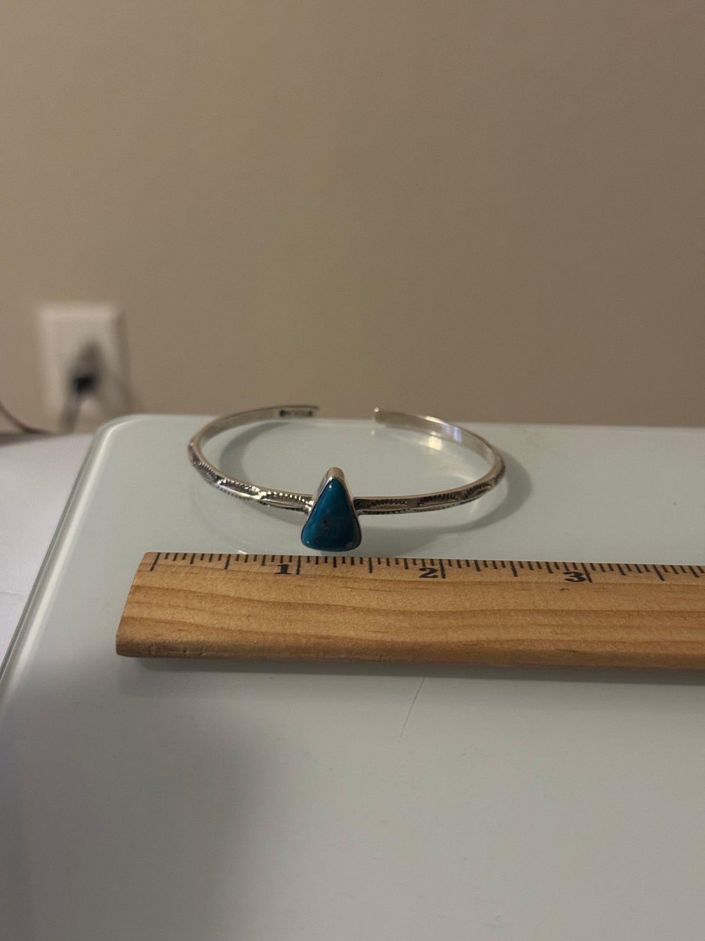 Turquoise Triangle Cuff Bracelet | Sterling Silver | C101