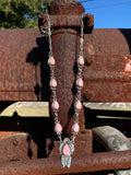 Pink Conch Floral Necklace | 925 Sterling Silver E337