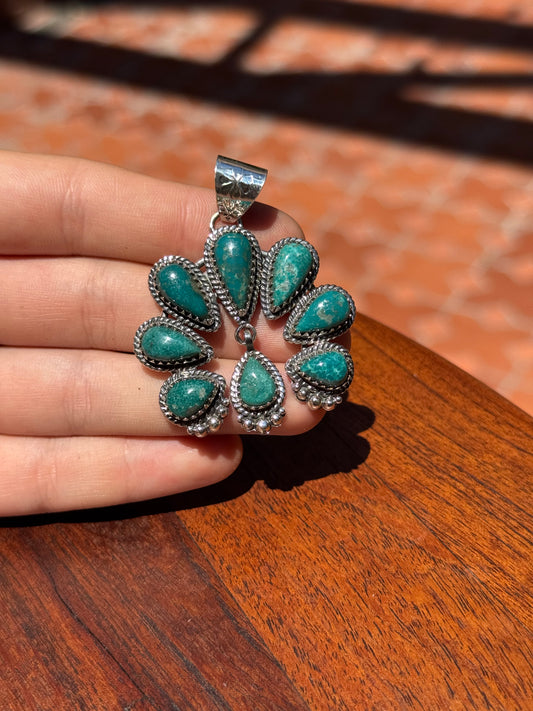 Turquoise Teardrop Pendant | Sterling Silver | A623