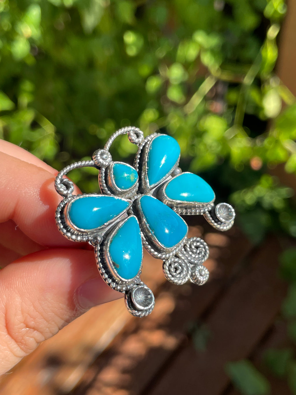 Turquoise Butterfly Ring | 925 Sterling Silver | Size 7 Z2