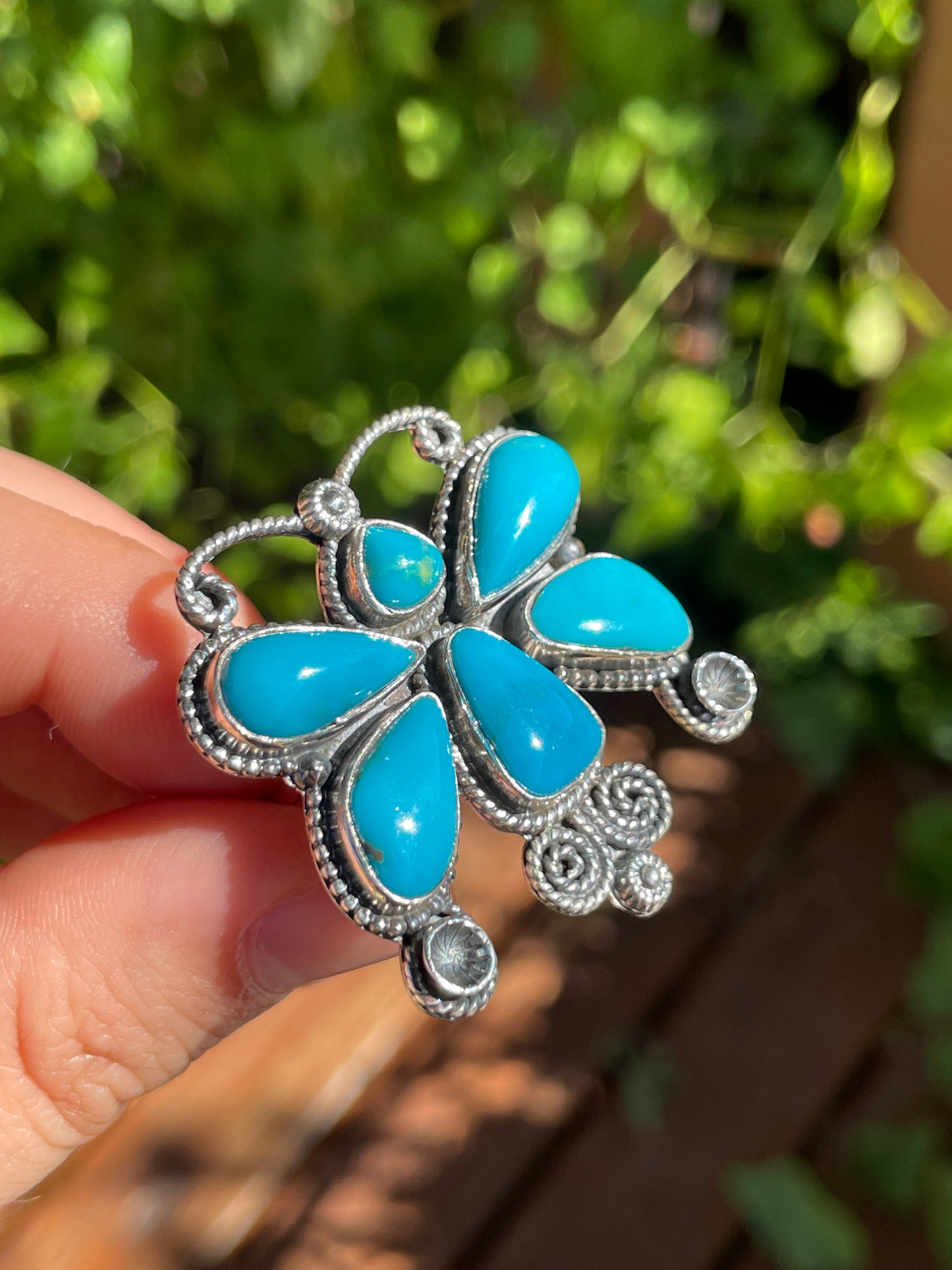 Turquoise Butterfly Ring | 925 Sterling Silver | Size 7 Z2